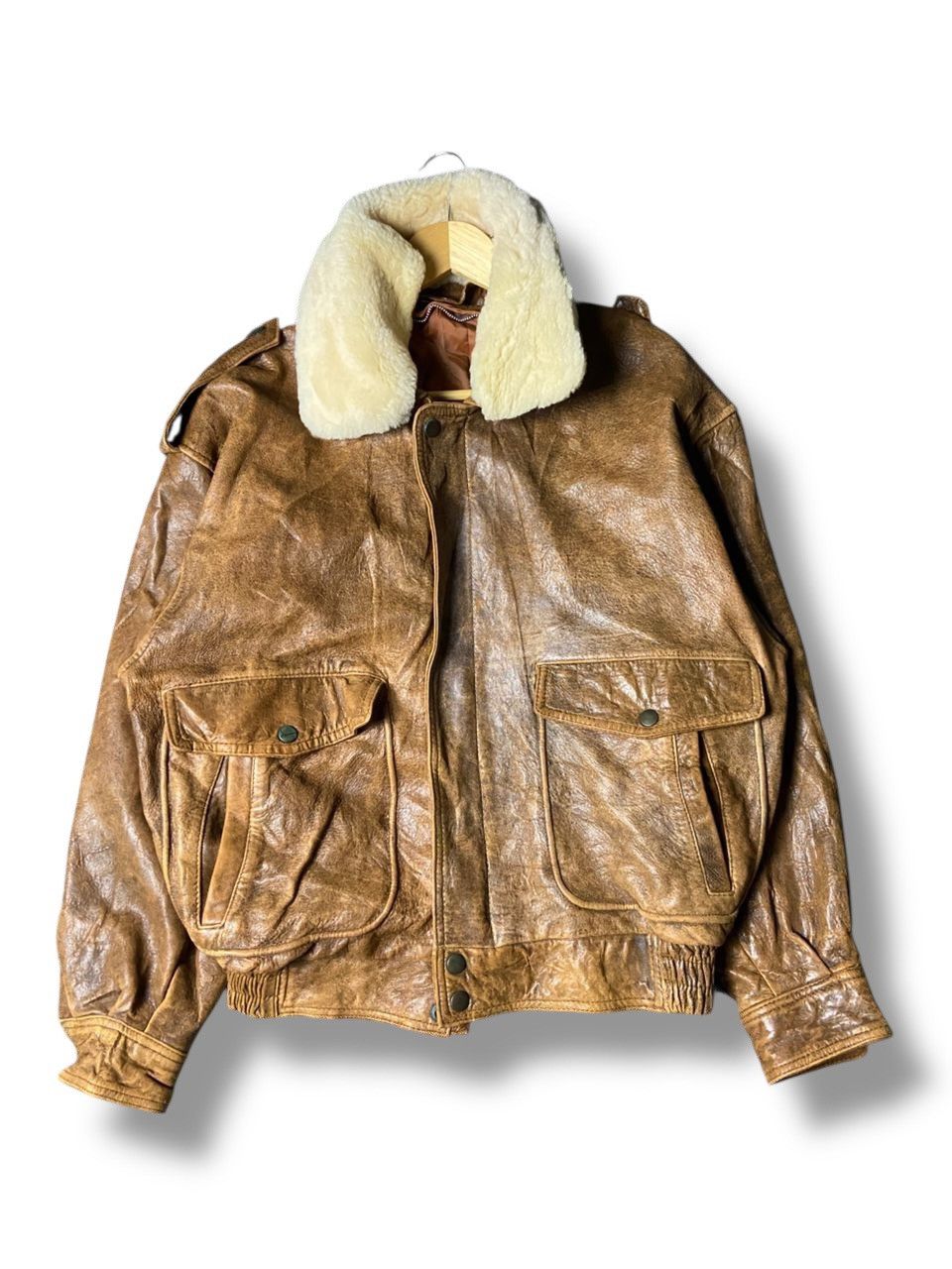 Japanese Brand Japanese Brand Leather Jacket with Sherpa Collar (153) Size US M / EU 48-50 / 2 - 1 Thumbnail