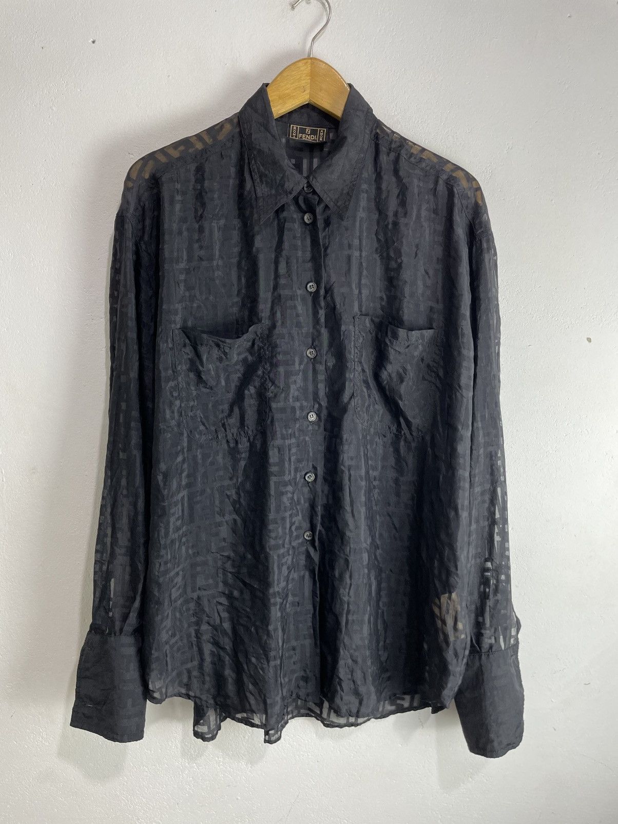 Fendi Fendi Monogram Mesh Shirt Size US L / EU 52-54 / 3 - 1 Thumbnail
