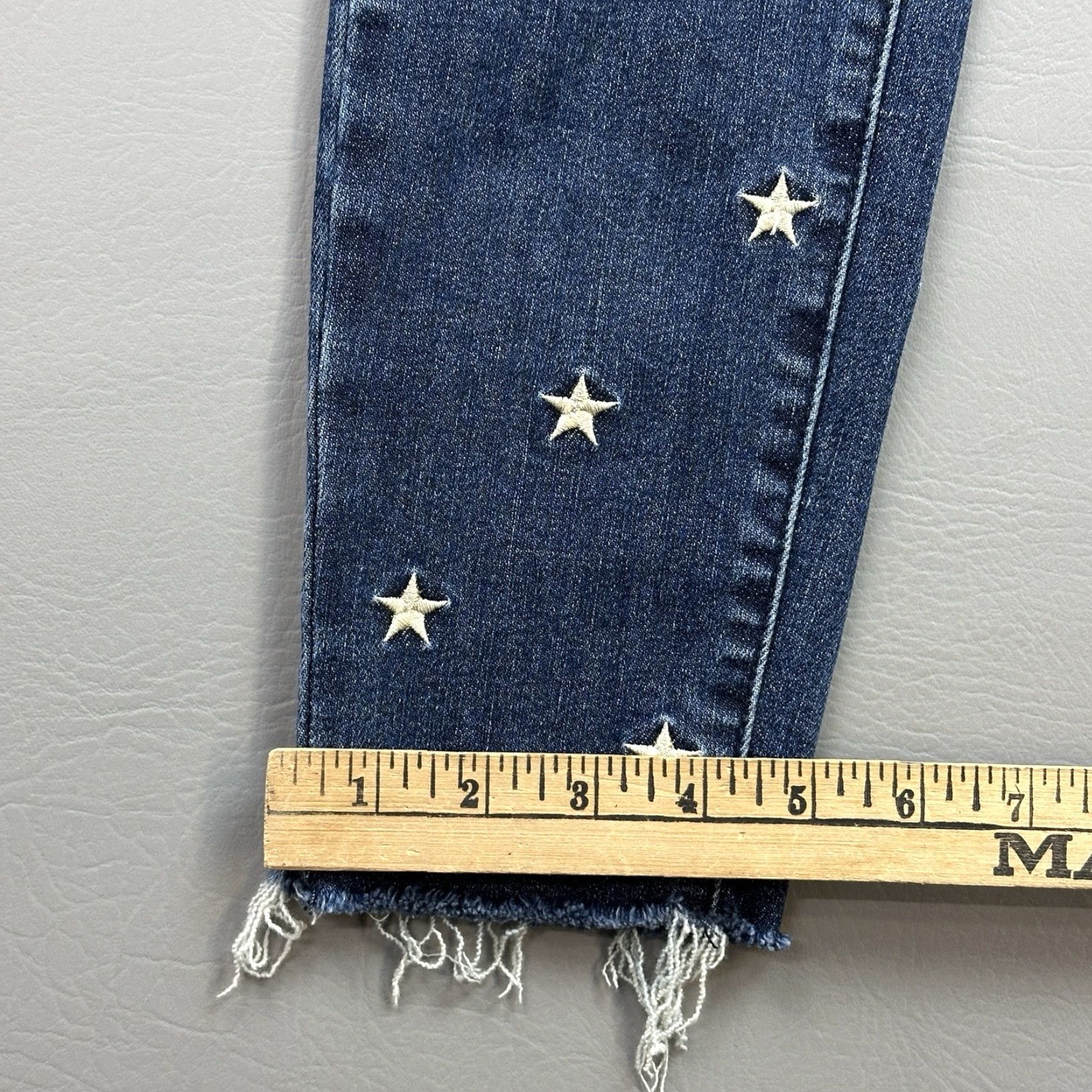 Denime Judy Blue Jeans Women’s 5/27 Dark Wash Denim Embroidered Star Skinny Fit Stretch Jeans Size 27" / US 4 / IT 40 - 4 Thumbnail