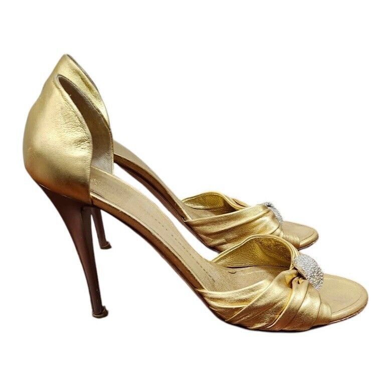Giuseppe Zanotti Giuseppe Zanotti Gold Peep Toe Pumps Size EU 39.5/US 9 Size US 9 / IT 39 - 3 Thumbnail
