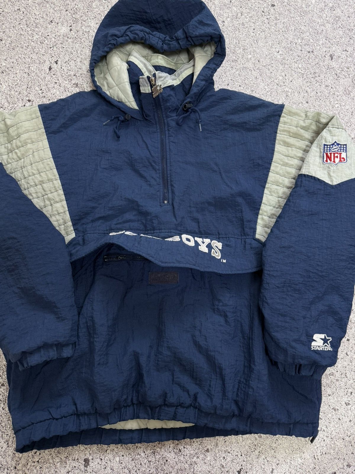 NFL × Starter × Vintage Vintage 1990’s NFL Starter Dallas Cowboys 1/2 ZIP Jacket Size US XL / EU 56 / 4 - 12 Thumbnail
