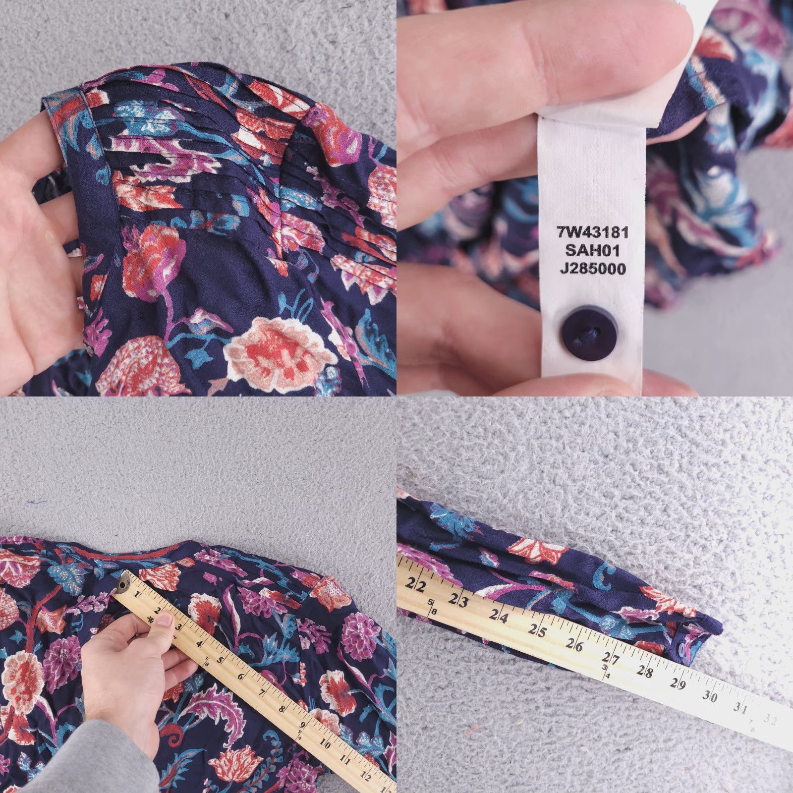 Lucky Brand Lucky Brand Top Womens XS Floral Paisley Popover Long Sleeve V-Neck Blouse Dress Shirt Womens XS Blue Paisley 90s? Size XS / US 0-2 / IT 36-38 - 8 Thumbnail