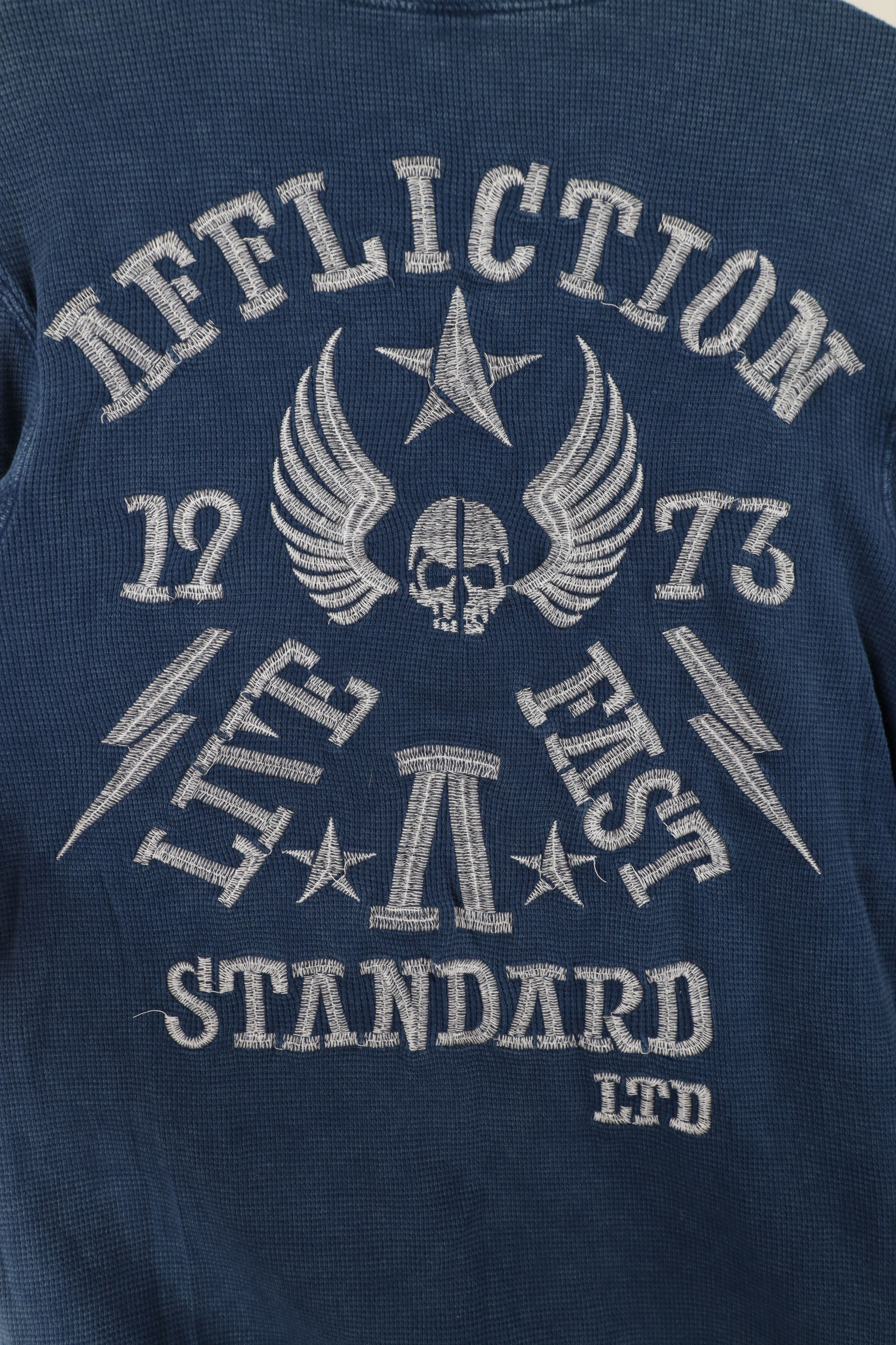 Affliction Vintage Y2K Affliction de Lis Thermal Waffle Knit T-Shirt Size US L / EU 52-54 / 3 - 11 Thumbnail
