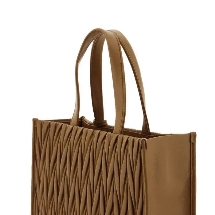 Miu Miu o1B3y1r0526 Matelassé Tote Bag in Brown Size ONE SIZE - 2 Thumbnail