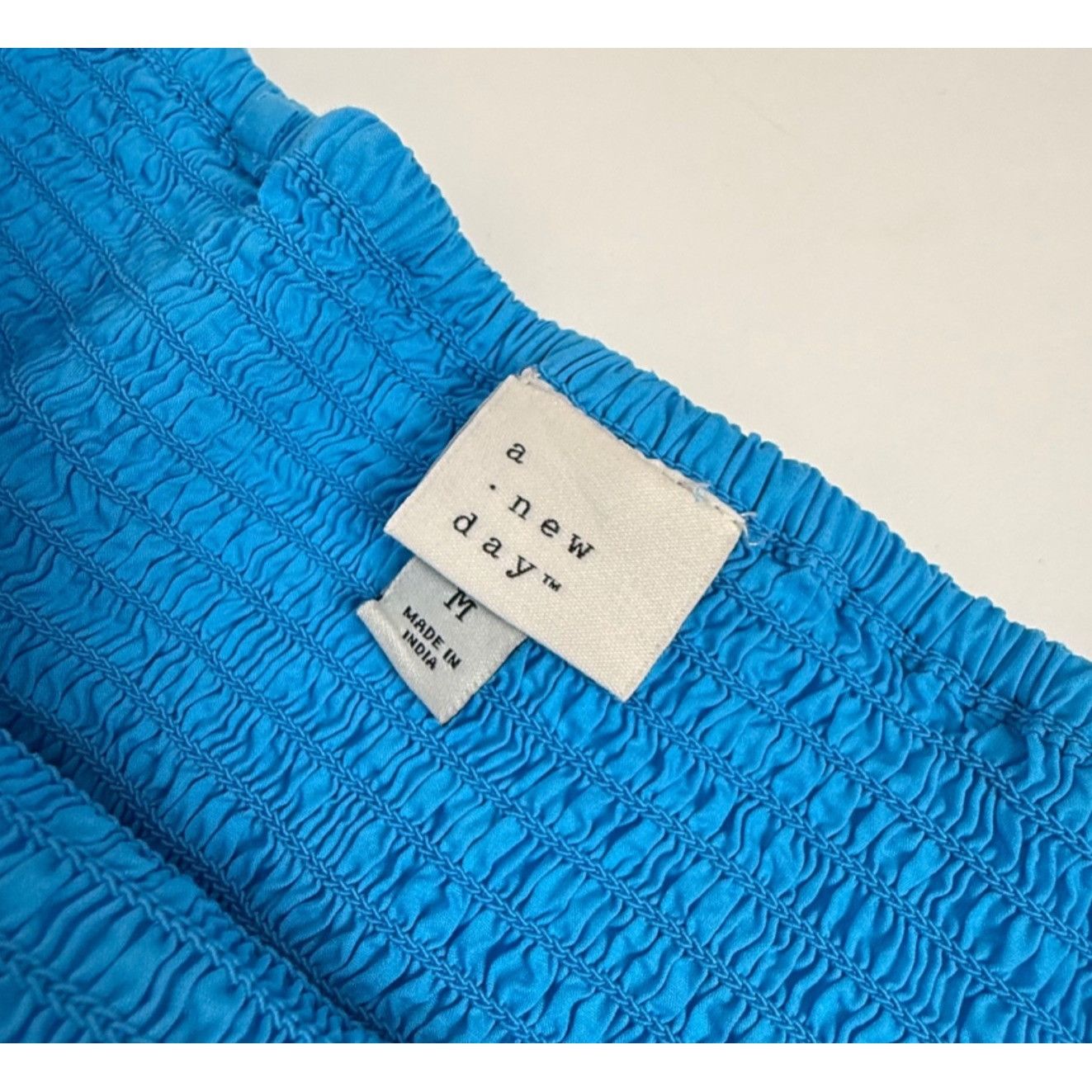 Other A New Day Women's Smocked Strapless Cotton Midi Sundress Blu Size M / US 6-8 / IT 42-44 - 2 Thumbnail