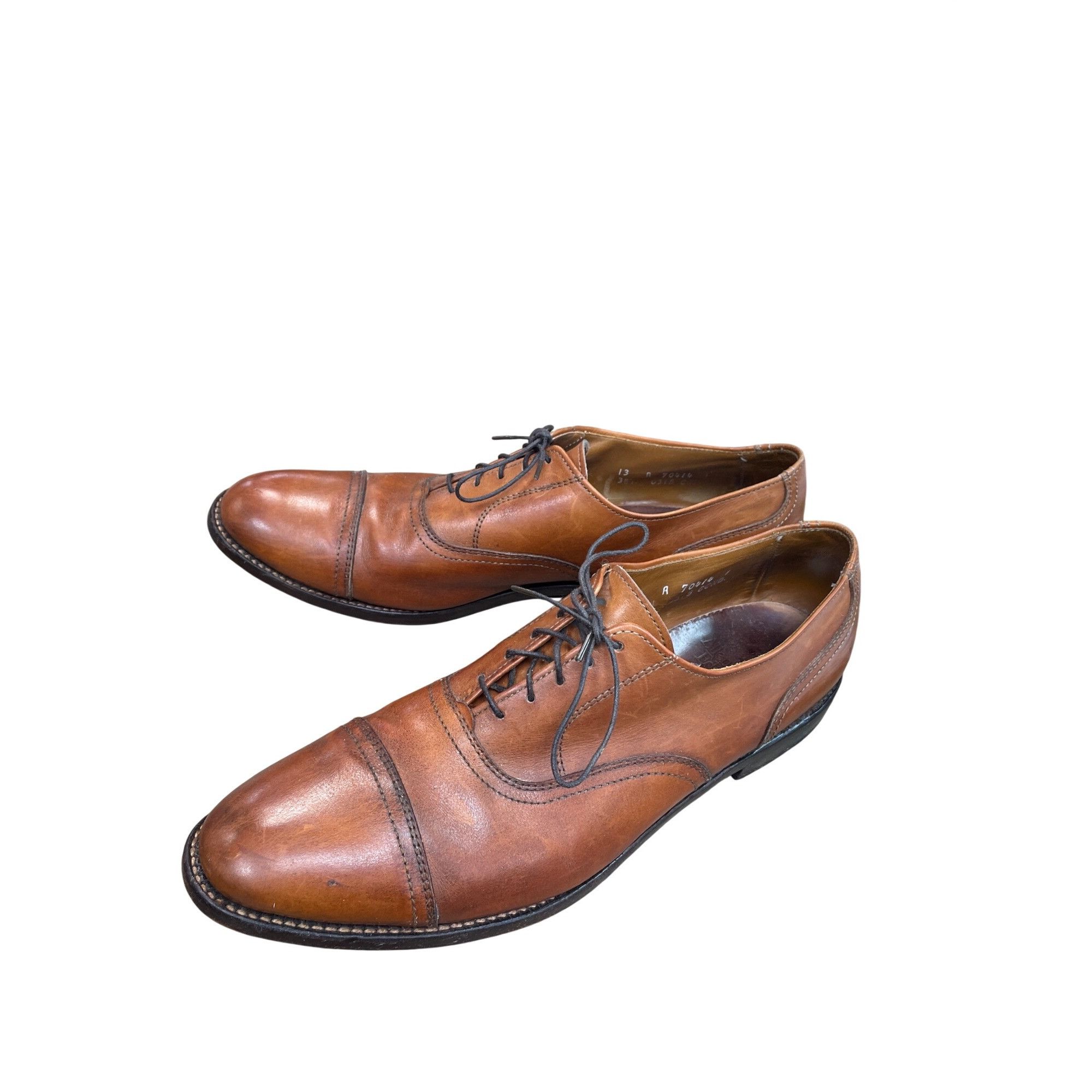 Allen Edmonds Allen Edmonds Brookwood mens brown leather cap toe oxford sh Size US 13 / EU 46 - 17 Thumbnail