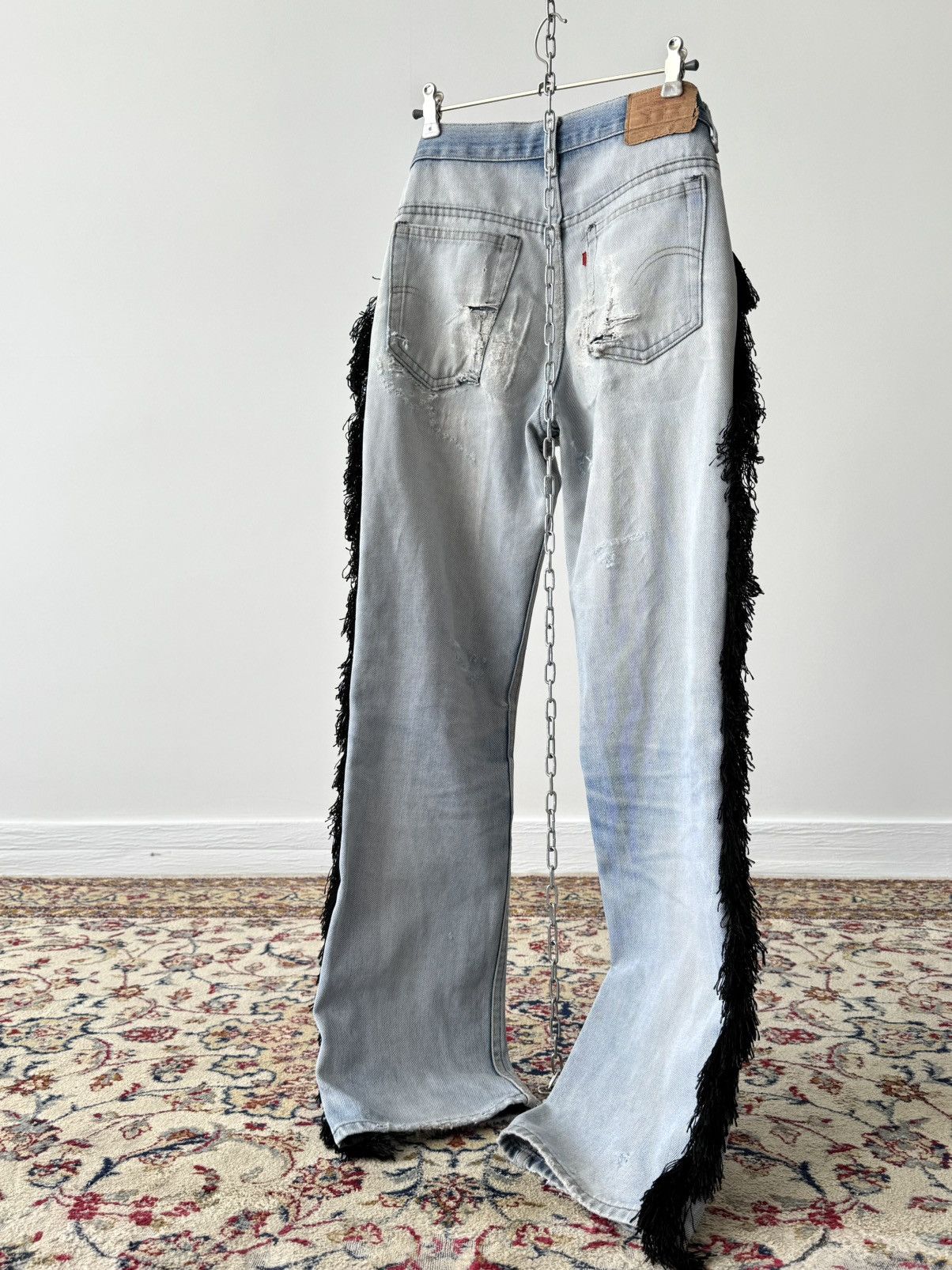 Levi's 1970s Vintage Levi’s 717 0617 USA Hippie Fringe Jeans Pants Size US 30 / EU 46 - 8 Thumbnail