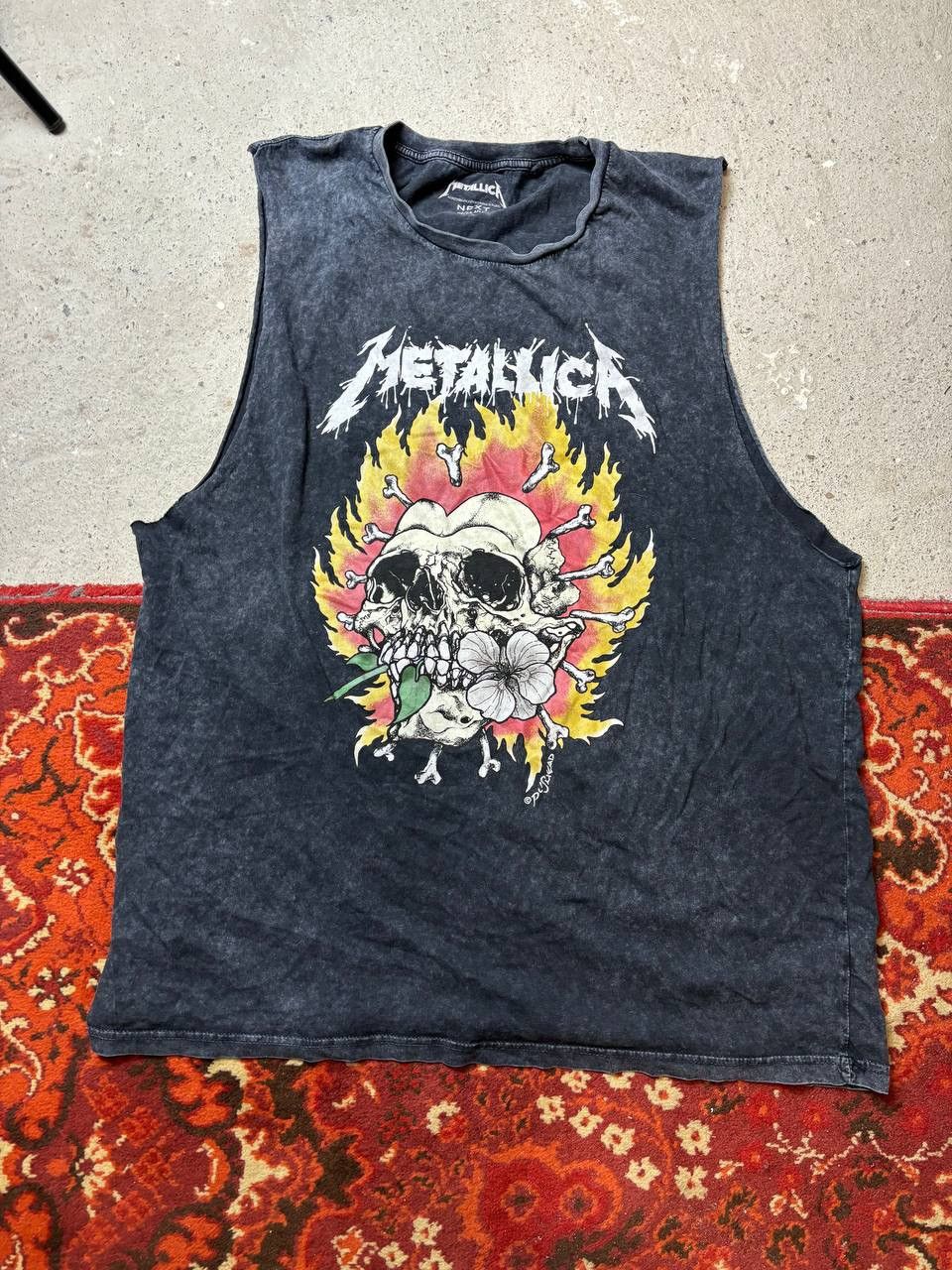 Band Tees × Metallica Metallica Next Pushead Skull Flame Logo Button Up Shirt Size US XL / EU 56 / 4 - 1 Thumbnail