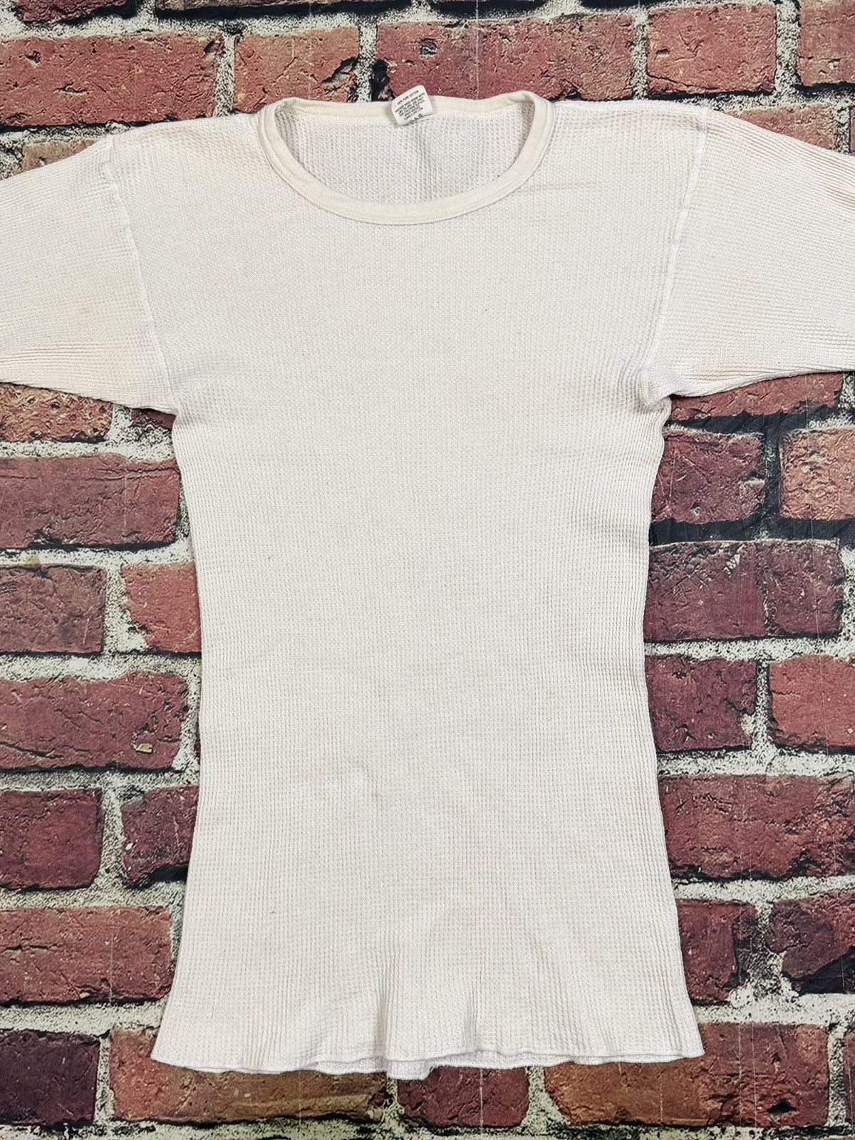 Other Vintage Morgan Mills Thermal Shirt Waffle Knit Cotton Works Size US XL / EU 56 / 4 - 3 Thumbnail