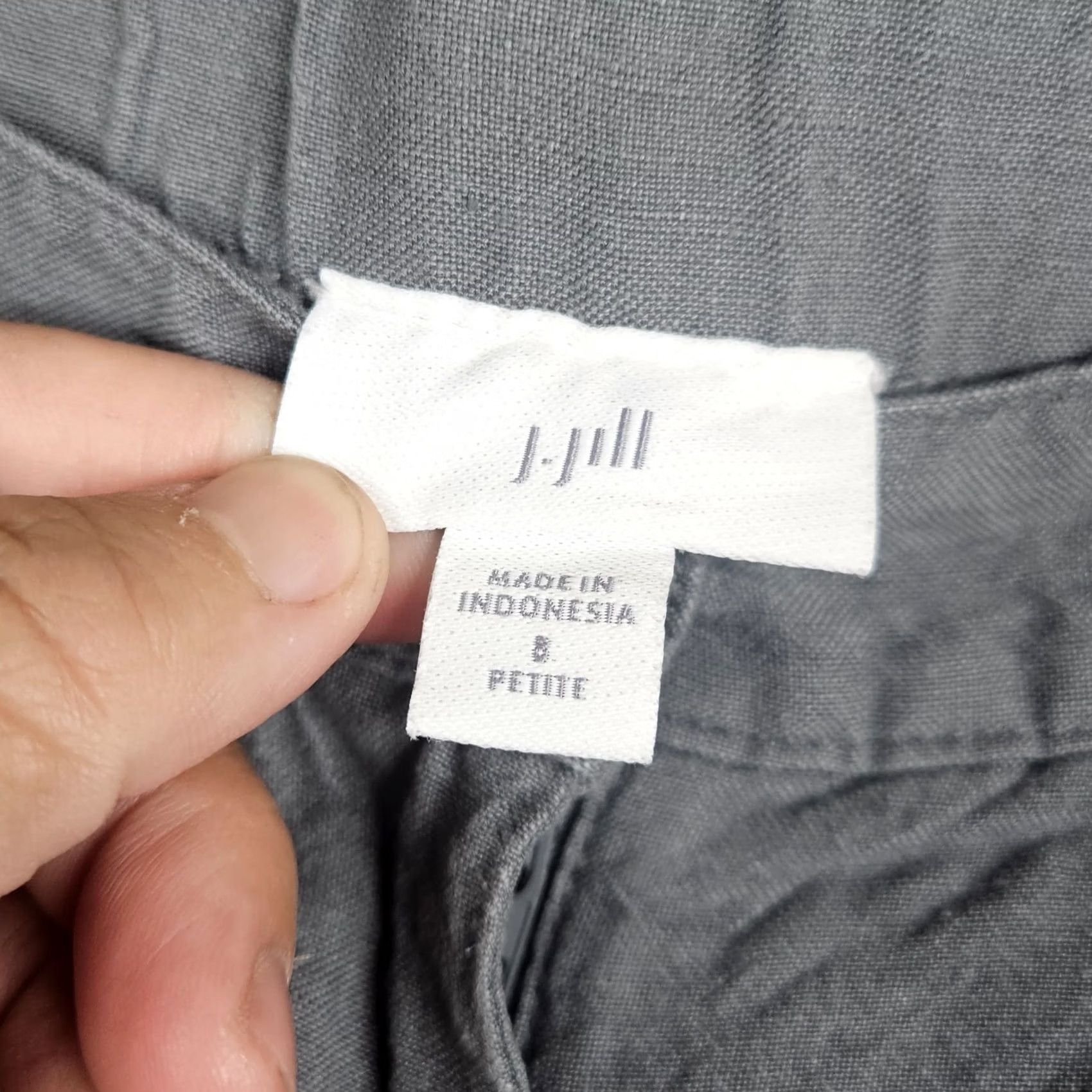 J. Jill J.JILL Women's Gray Linen Blend Rayon Petite Size 8 Flat Front Casual Pants Shorts? Size 30" / US 8 / IT 44 - 3 Thumbnail