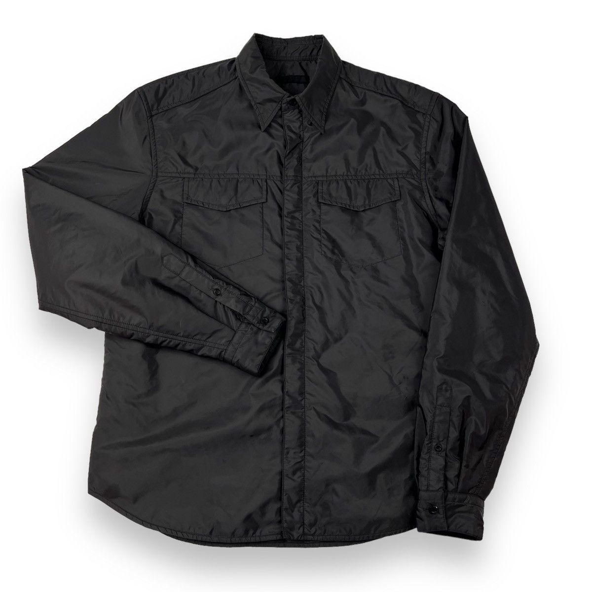 Prada Prada Grey Padded Nylon Overshirt Jacket Size US L / EU 52-54 / 3 - 2 Thumbnail