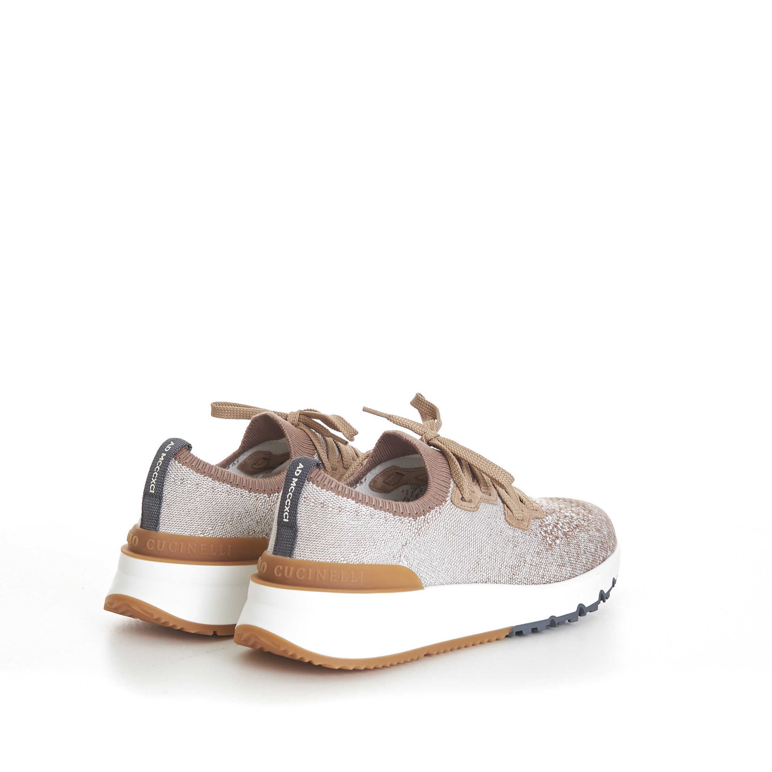 Brunello Cucinelli Beige Low Top Cotton Chiné Knit Runners Size US 13 / EU 46 - 7 Thumbnail