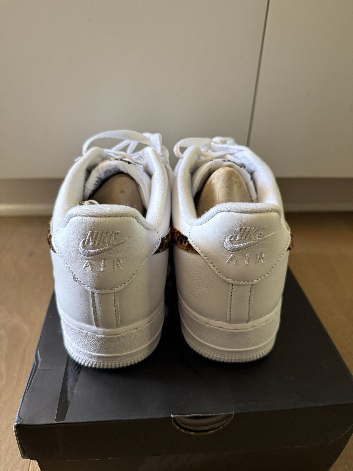 Nike × Supreme Nike Supreme x GOODENOUGH x Air Force 1 White Cheetah Print Size US 12 / EU 45 - 4 Thumbnail