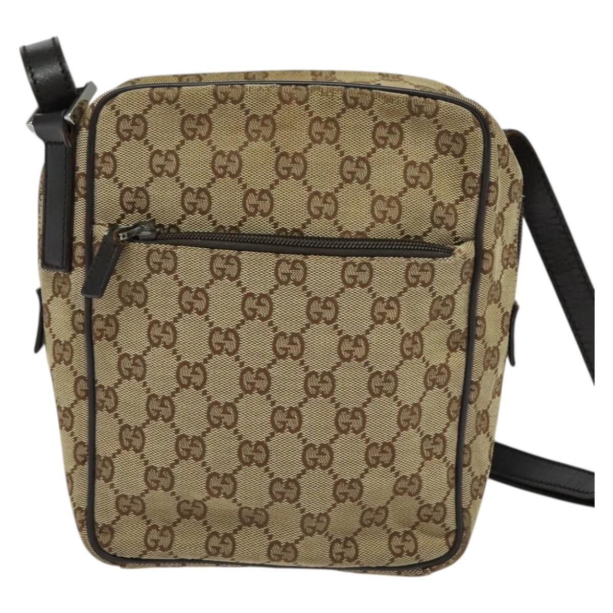 Gucci GUCCI GG Canvas Shoulder Bag Beige Silver Size ONE SIZE - 2 Thumbnail