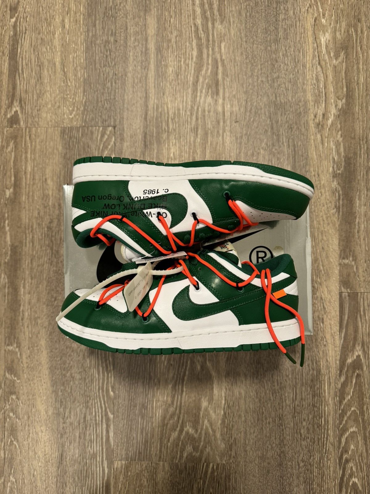Nike × Off-White × Virgil Abloh Nike Dunk Low x Off-White Pine Green 2019 Size US 8.5 / EU 41-42 - 1 Thumbnail