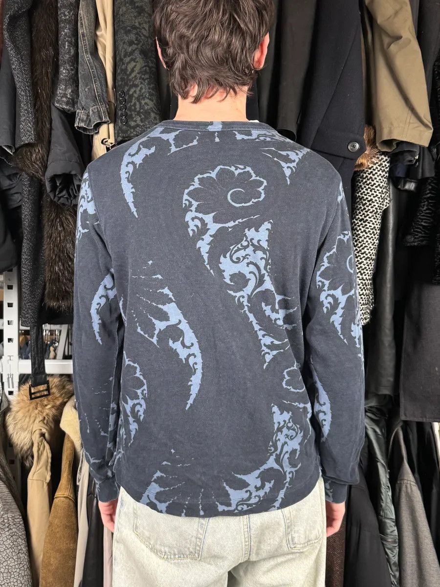 Dries Van Noten Dries Van Noten Blue Floral Waves Longsleeves T-Shirt Size US S / EU 44-46 / 1 - 3 Thumbnail