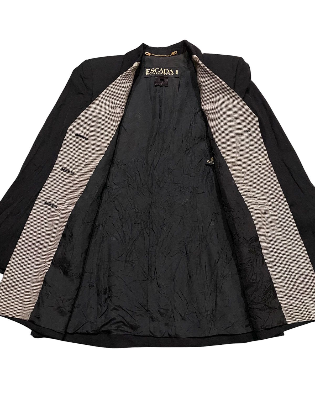 Escada Escada Houndstooth Patterned Lapels And Pocket Flaps Blazer Size XXS / US 00 / IT 34 - 3 Thumbnail