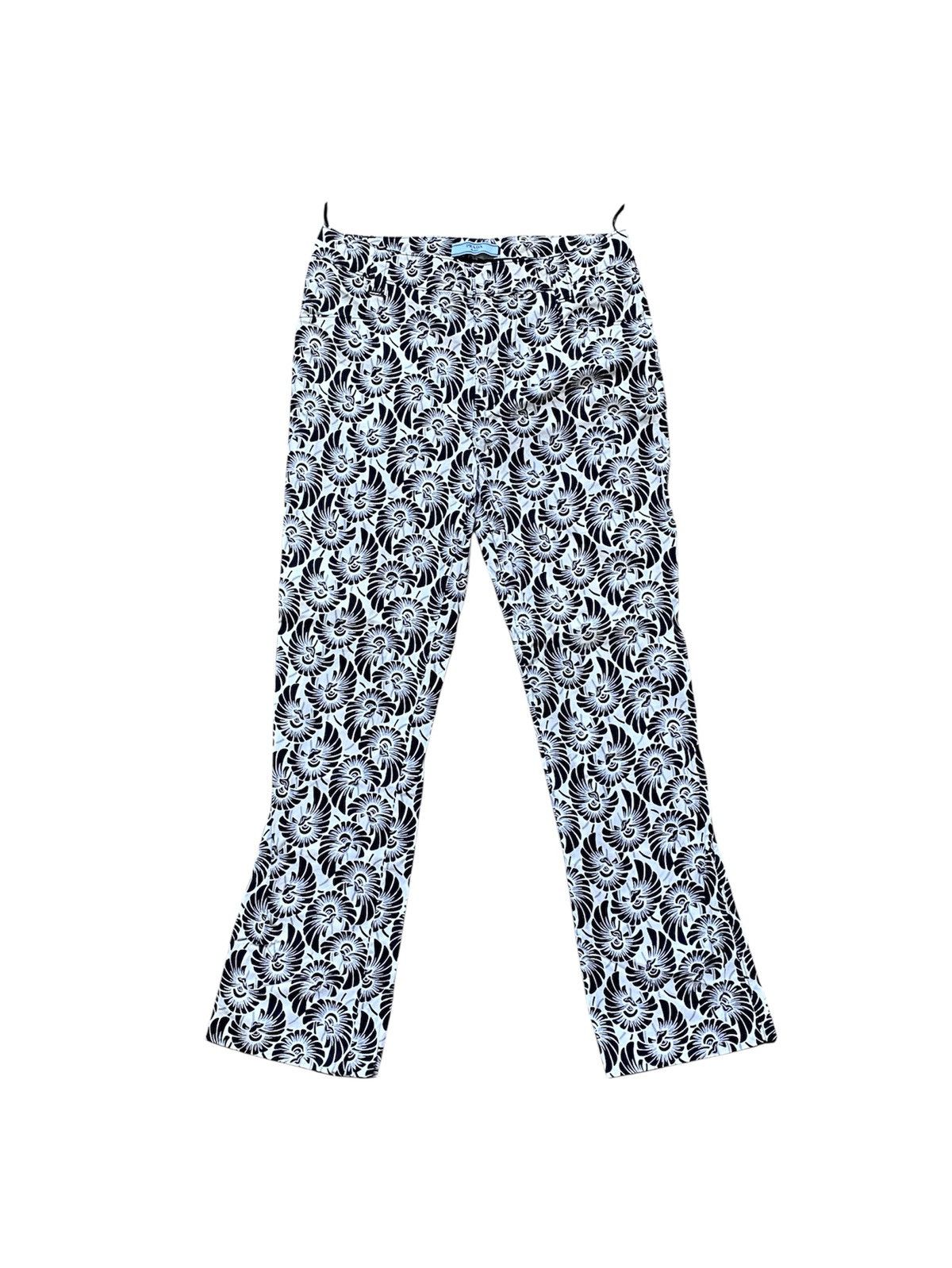 Prada Womens Prada 2016 Full Printed Floral Print Stretch Trousers Size 27" / US 4 / IT 40 - 1 Thumbnail