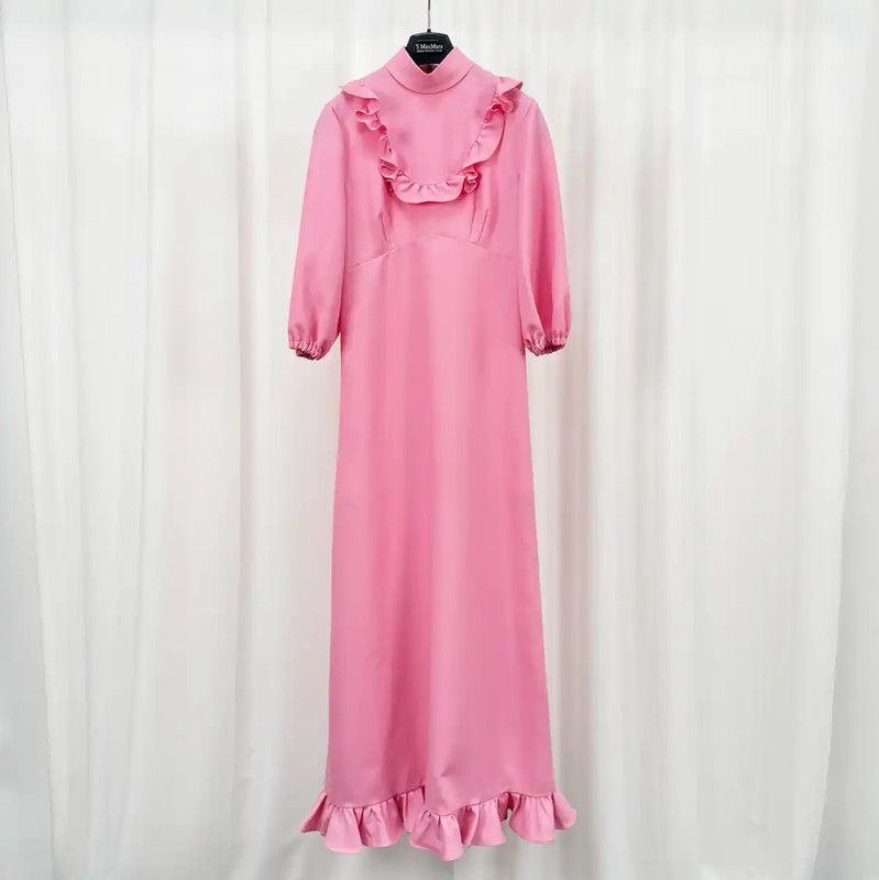 Miu Miu Miu Miu Long Sleeve Pink Chiffon Dress 0089 Size M / US 6-8 / IT 42-44 - 1 Thumbnail