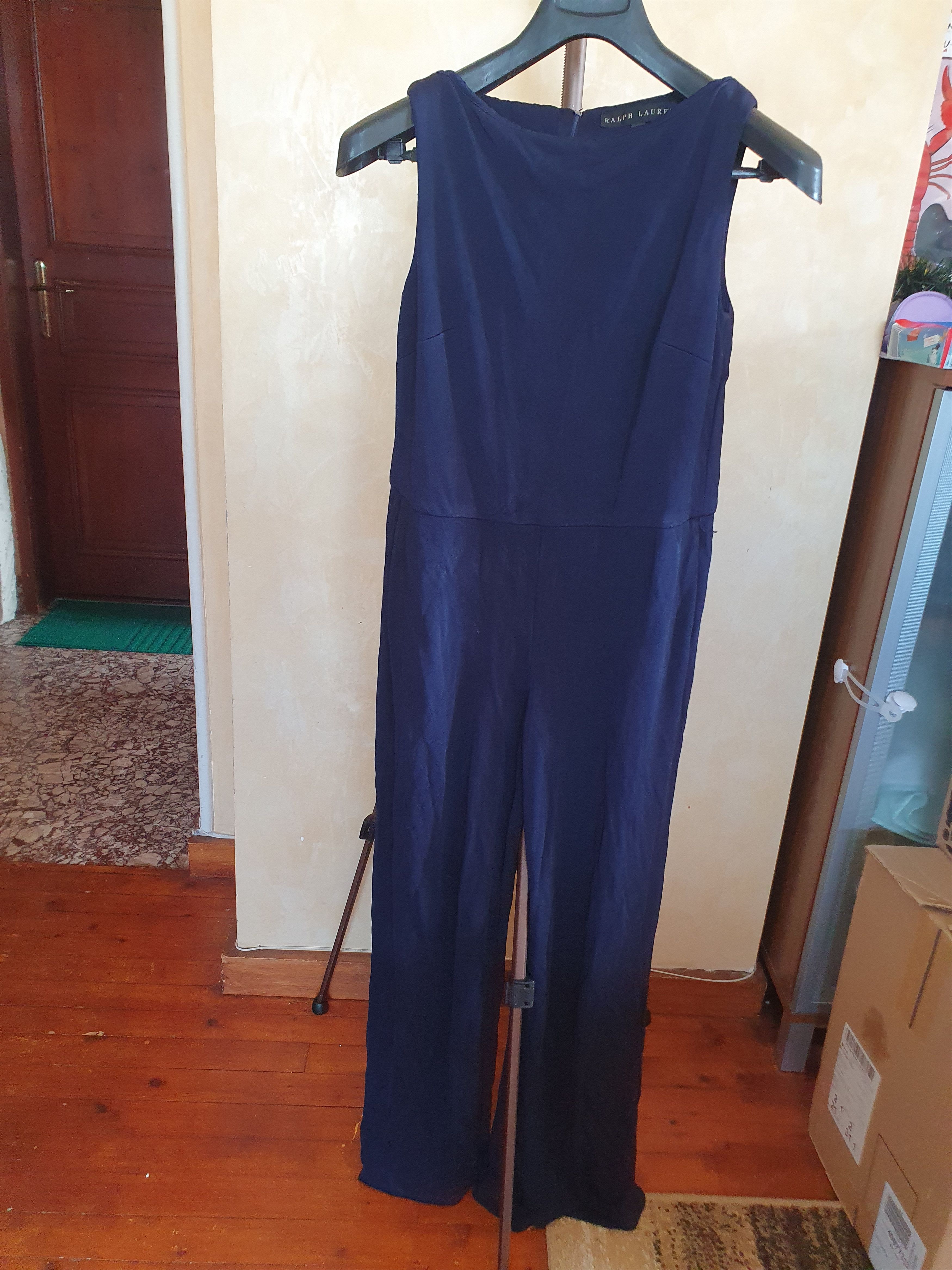 Ralph Lauren Ralph Lauren Jumpsuit Sleeveless Wide Leg Navy Blue sz 8 Size 30" / US 8 / IT 44 - 1 Thumbnail