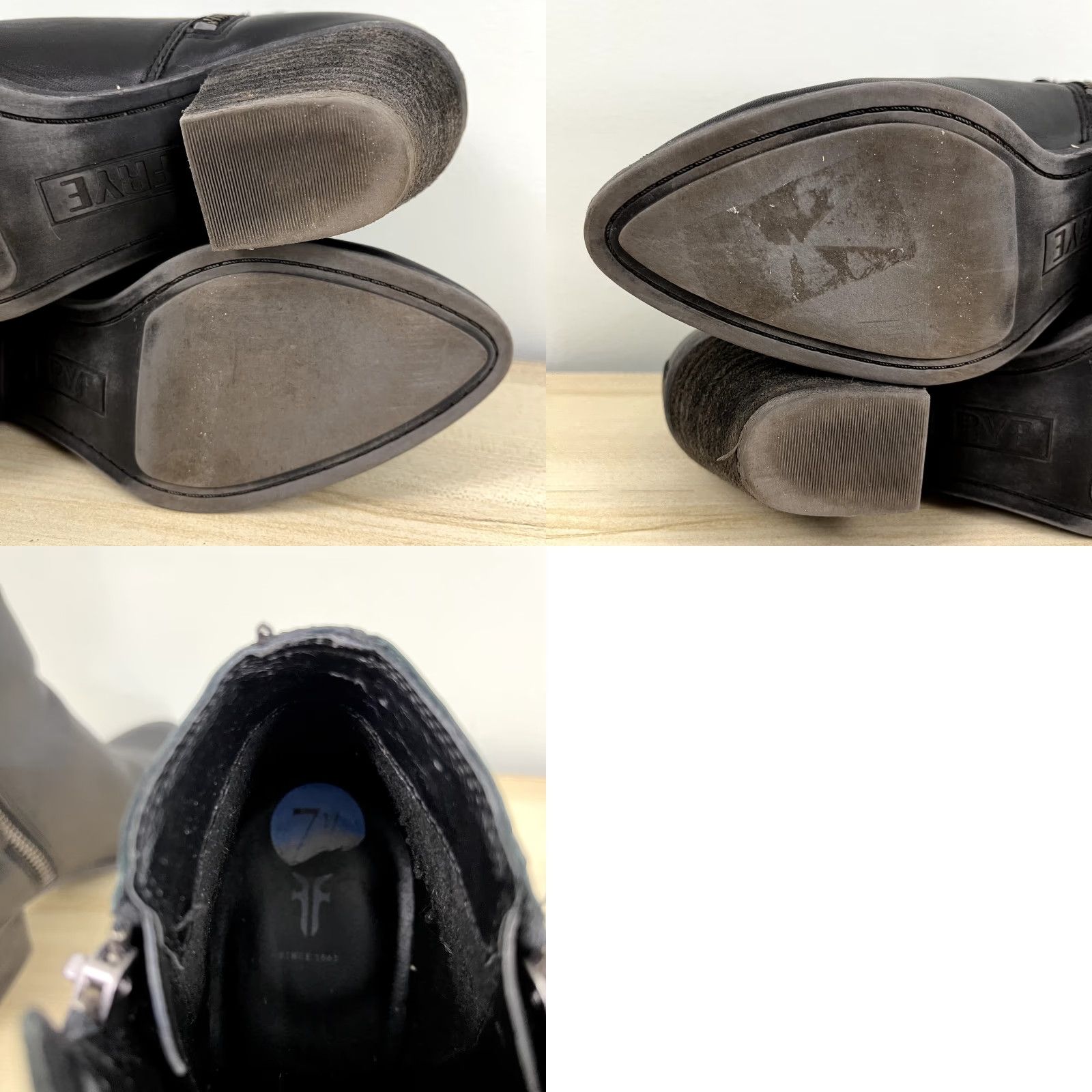 Frye FRYE Boots Womens Size 7.5 M Sacha Rustic Booties Black Leather Ankle Dual Zip Boots Western Women Size US 8 / IT 38 - 9 Thumbnail