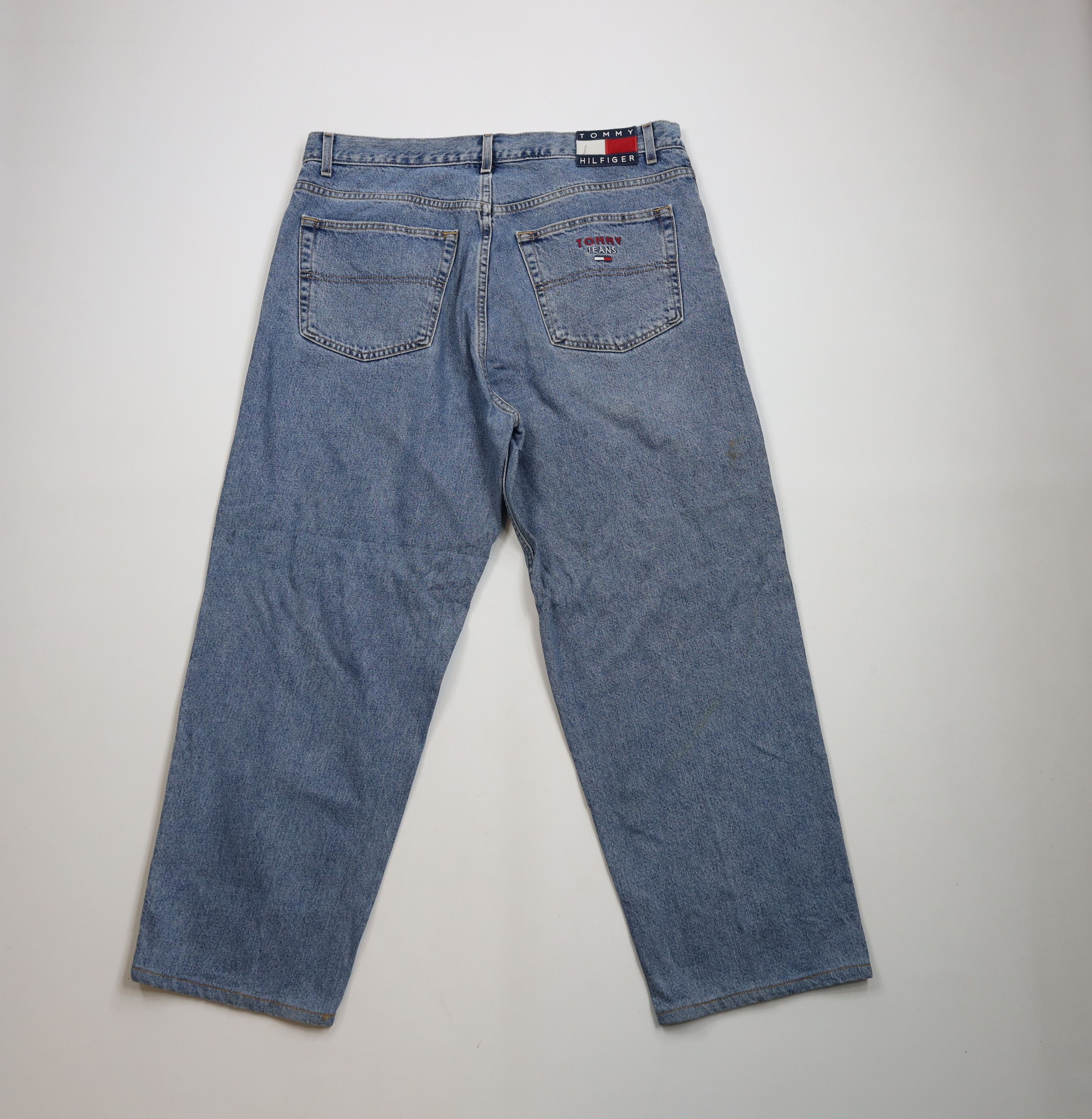 Tommy Hilfiger × Vintage Vintage 90s Tommy Hilfiger Baggy Wide Leg Denim Jeans Blue Size US 38 / EU 54 - 11 Thumbnail