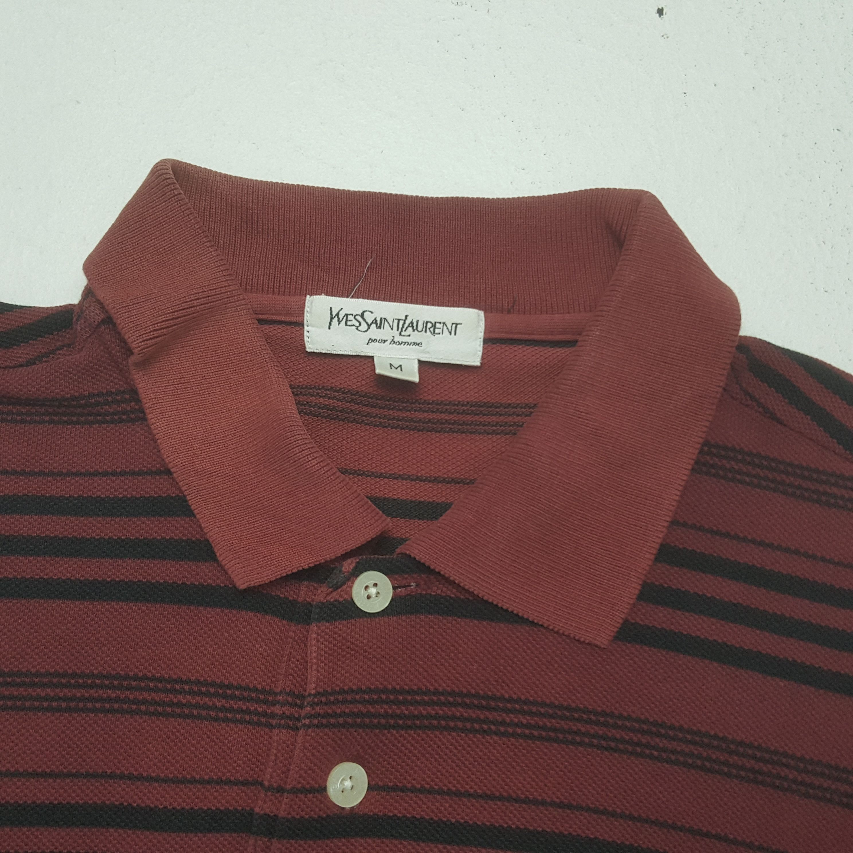 Yves Saint Laurent Vintage Yves Saint Laurent Striped Polos Shirt Size US S / EU 44-46 / 1 - 5 Thumbnail