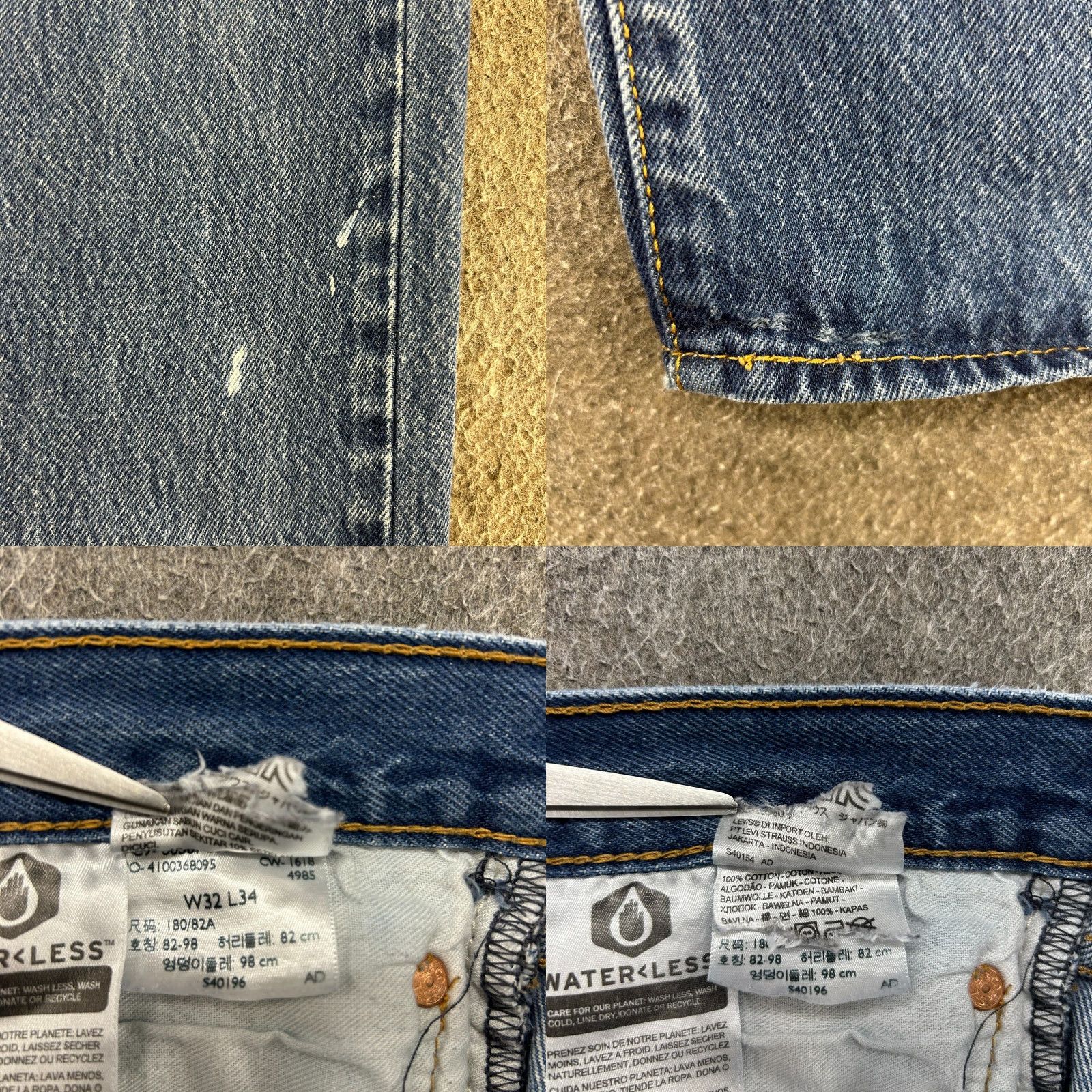 Levi's Levi's Jeans Men 32x34 501 Levi's 501 Series Medium Wash Blue Regular Straight Distressed Pockets 5-Pocket Denim Button Fly Size US 32 / EU 48 - 8 Thumbnail