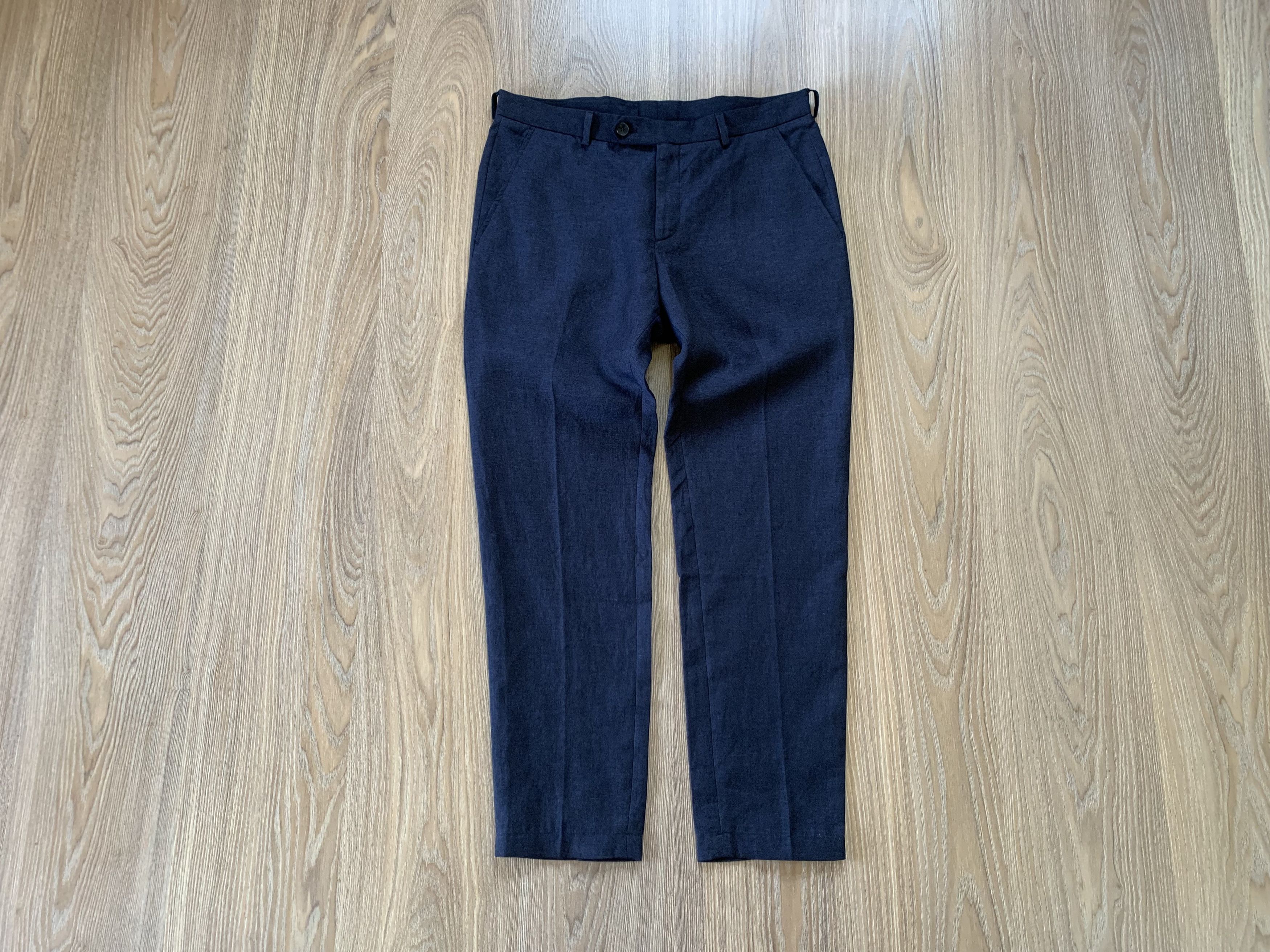 Designer × Strellson Strellson Till Linen Blue Suit Trousers Size 48L - 3 Thumbnail