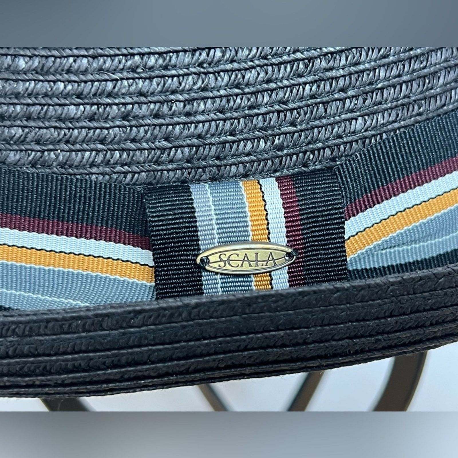 Vintage SCALA Dorfman Pacific Straw Diamond Crown Toyo Fedora Hat L Size ONE SIZE - 3 Thumbnail