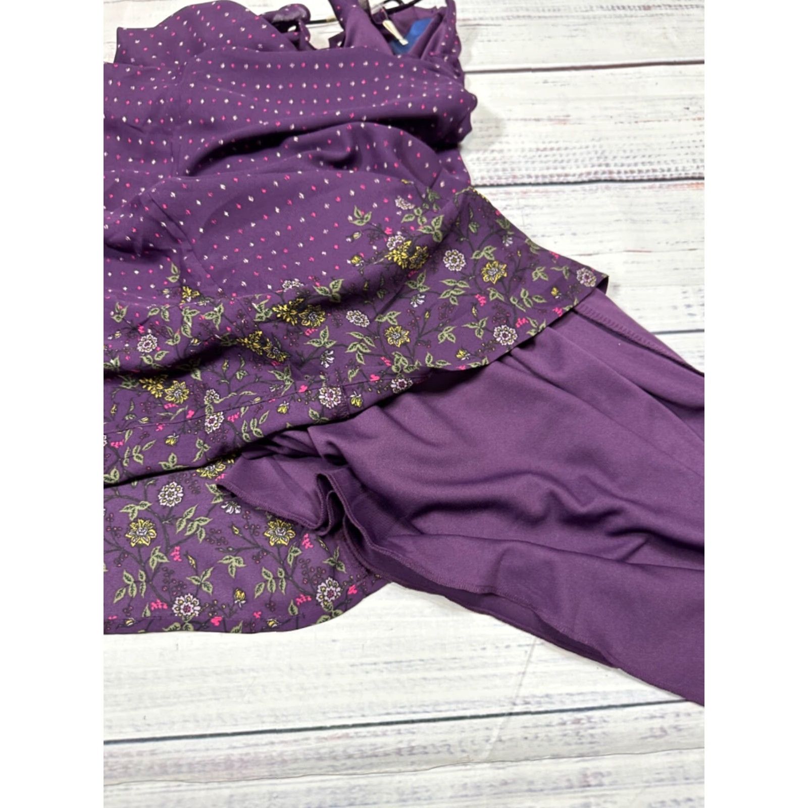 Vintage Francesca Blue Rain Purple Print Short Lined Polyester Shift Dress Sz S Women Size S / US 4 / IT 40 - 6 Thumbnail