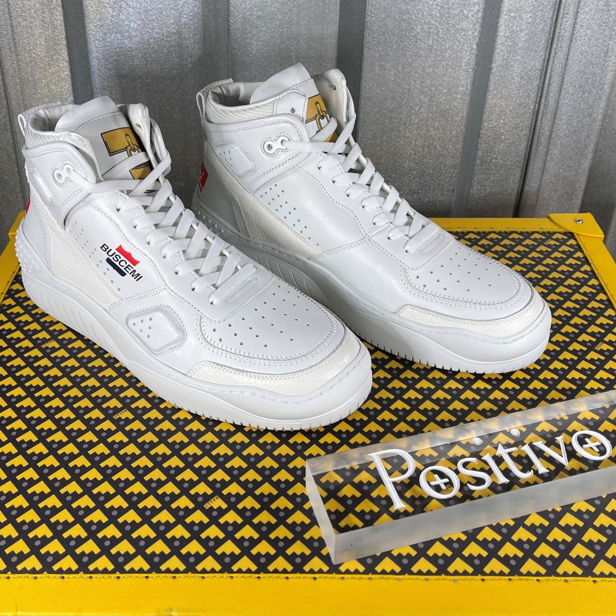 Buscemi Buscemi Basket White/Gold Leather Sneakers US 7 EU 40 Size US 7 / EU 40 - 4 Thumbnail