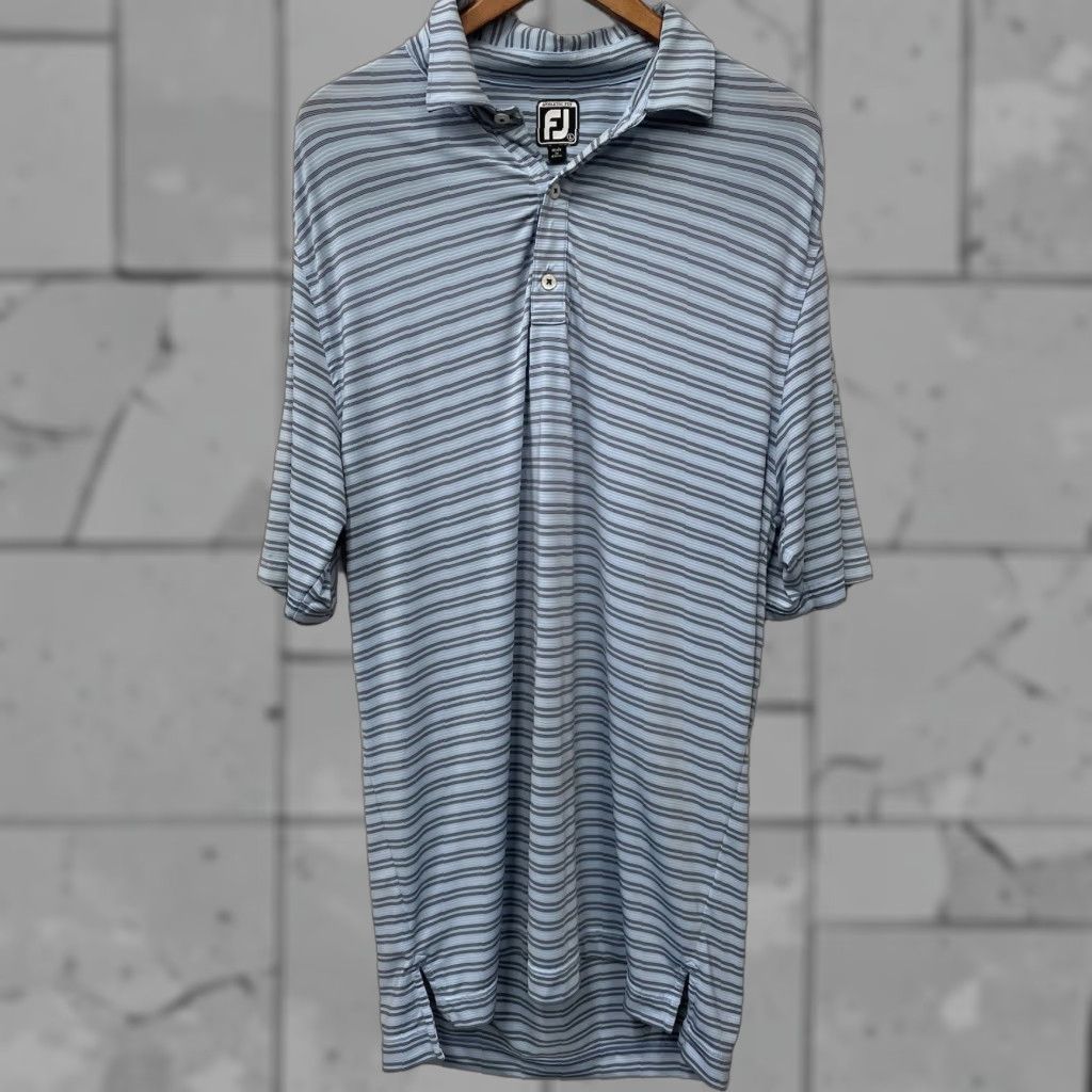 Footjoy FootJoy Polo Shirt Striped Athletic Fit Mens Size L Blue Shirt Polo Athletic Mens L Blue Striped FootJoy Size US L / EU 52-54 / 3 - 1 Thumbnail