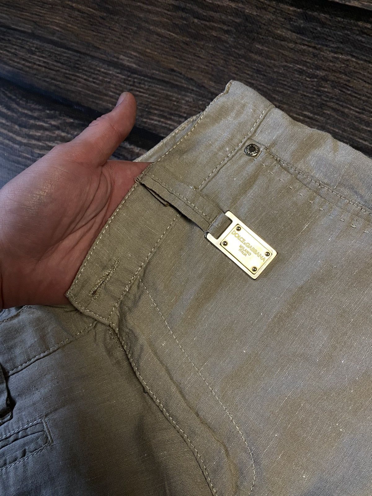 Dolce & Gabbana Dolce Gabbana linen metal logo pants Size 32" / US 10 / IT 46 - 3 Thumbnail