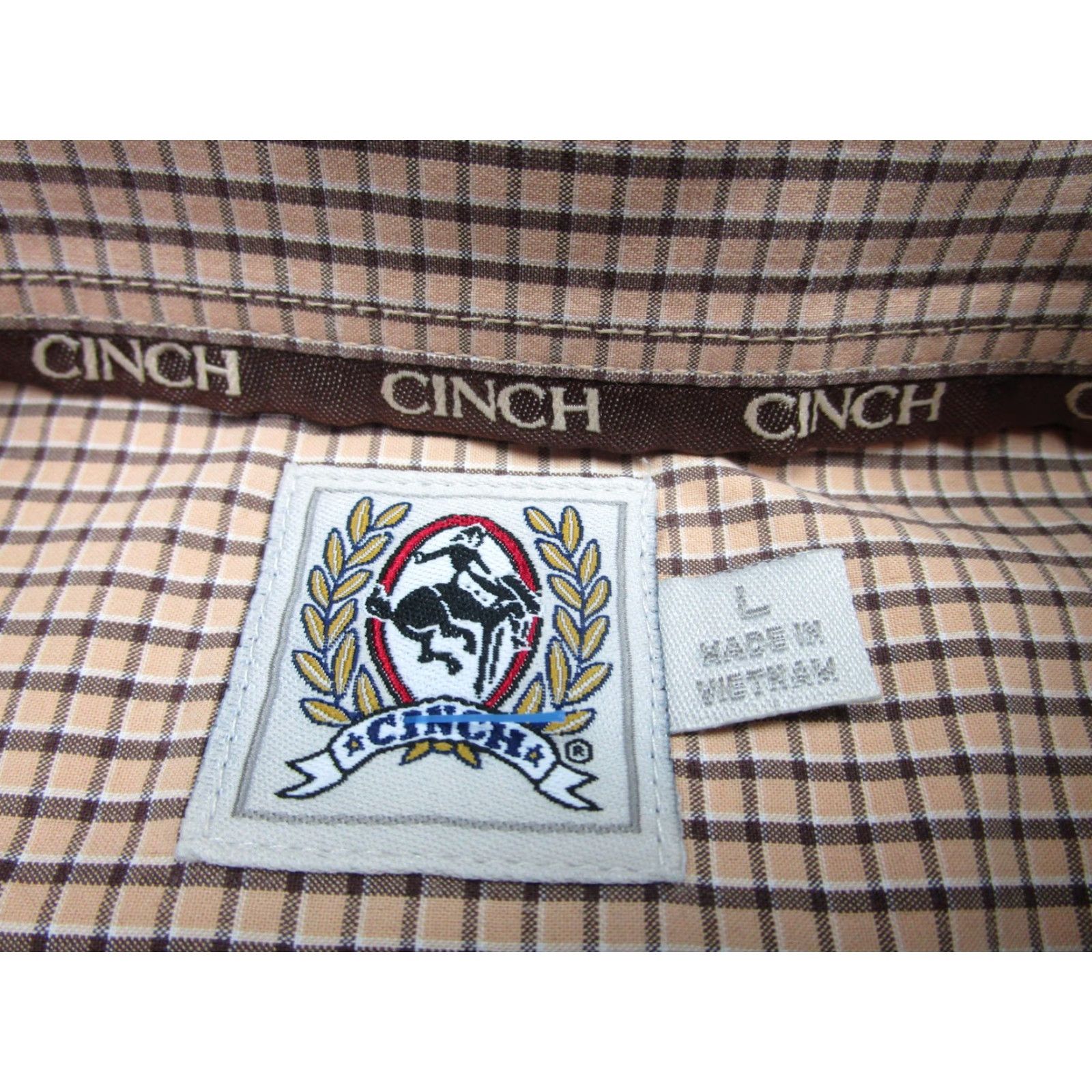 Vintage VINTAGE Cinch Shirt Mens Large Brown Check Plaid Long Sleeve Button Down Western Logo Size US L / EU 52-54 / 3 - 6 Thumbnail