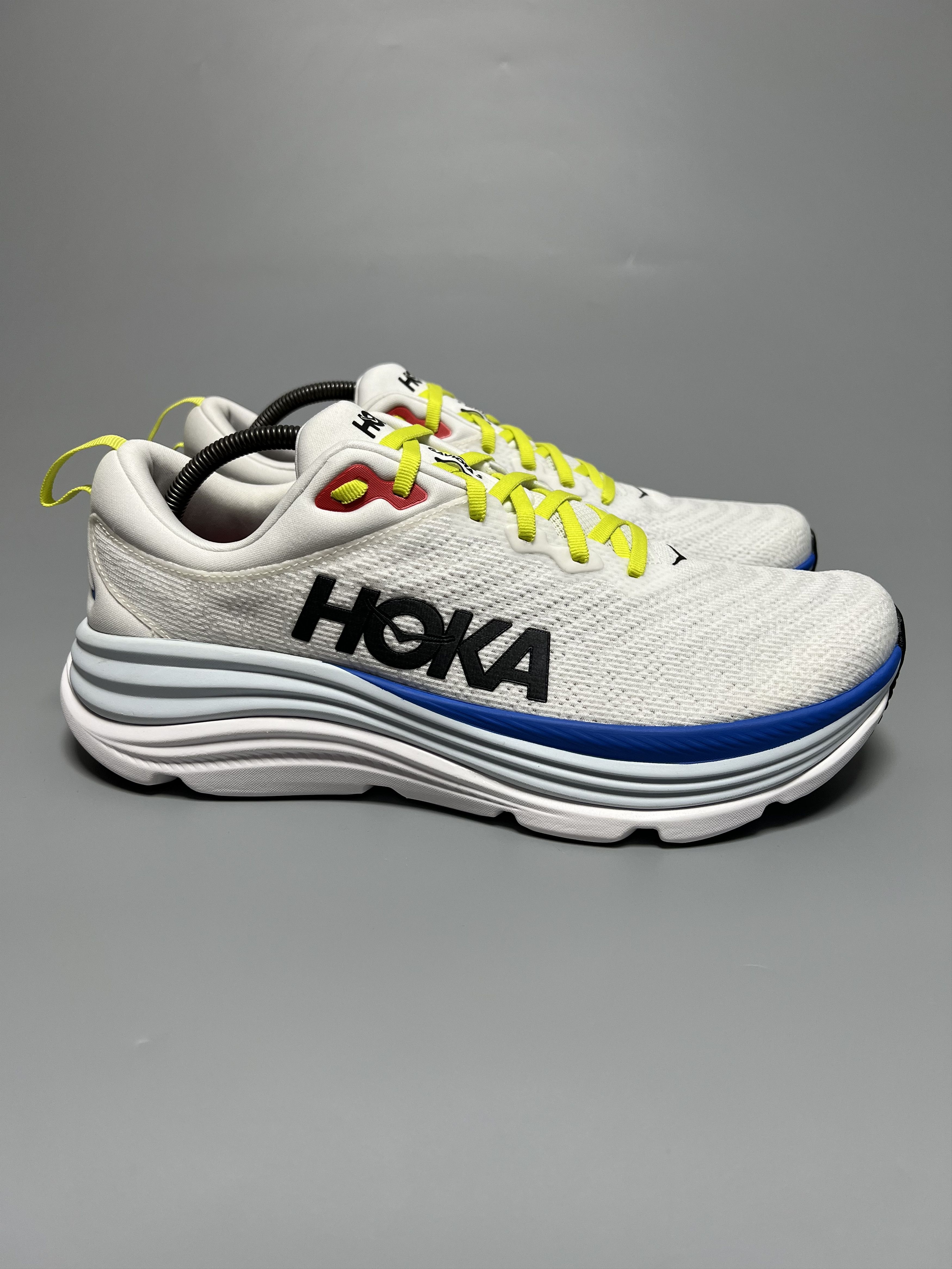 12D Hoka One One Gaviota 5 Running Shoes Walking Gym in White, Men's