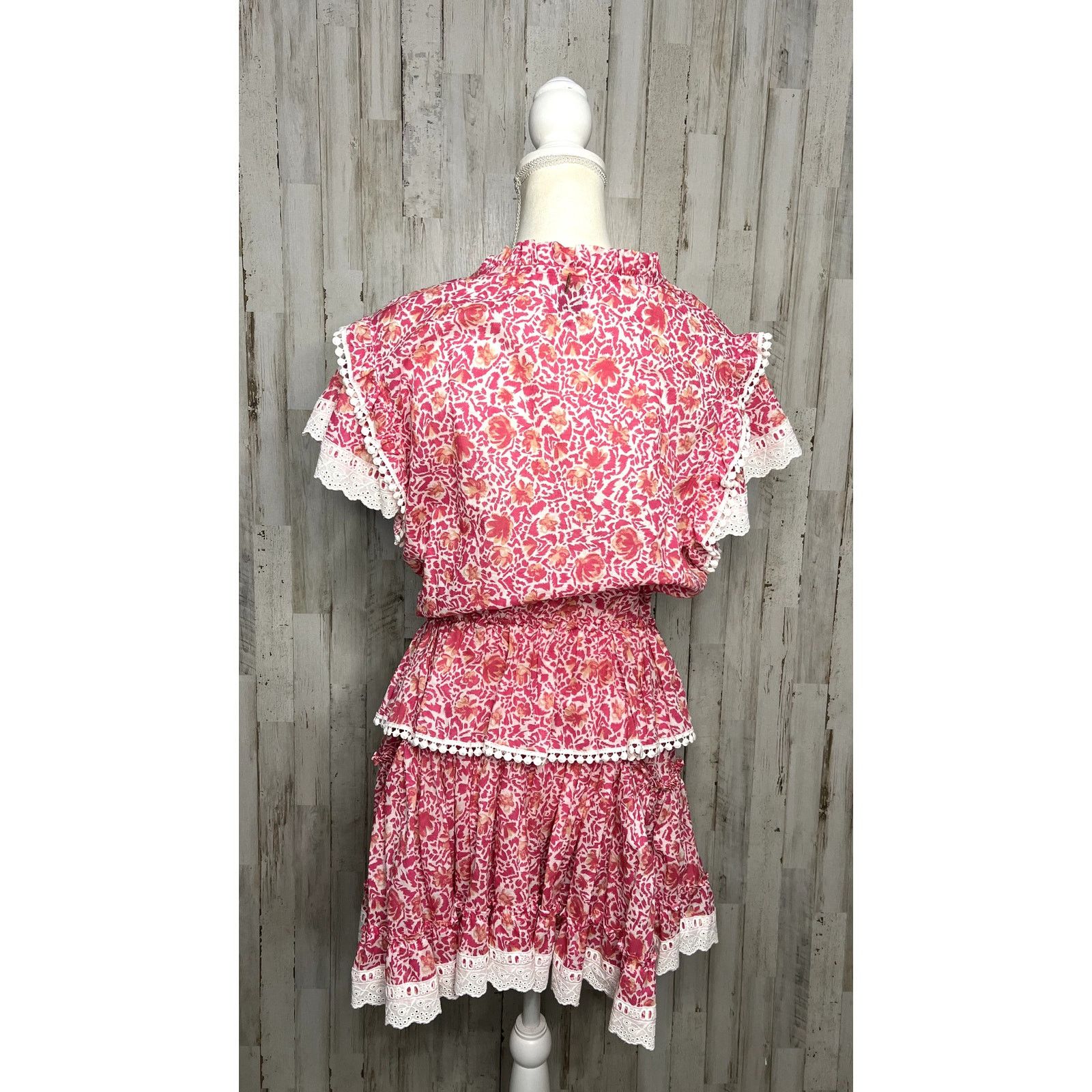 MISA Los Angeles MISA Los Angeles Lilian Dress Large Pink Floral Knee Length Size L / US 10 / IT 46 - 8 Thumbnail