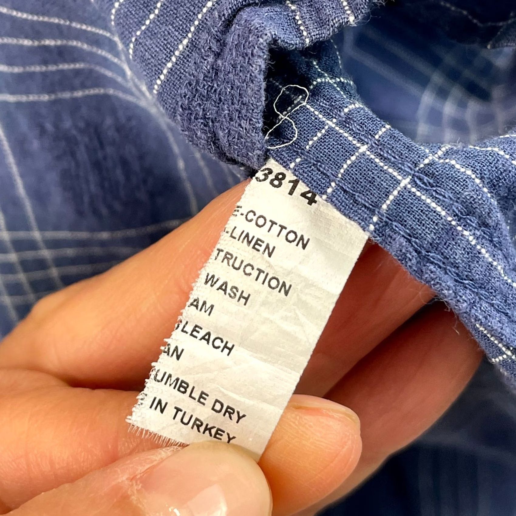 Billy Reid BILLY REID Shirt Men L Navy Blue Plaid Linen cotton Short Sleeve Button-Up Casual Workwear Vintage? Size US L / EU 52-54 / 3 - 7 Thumbnail