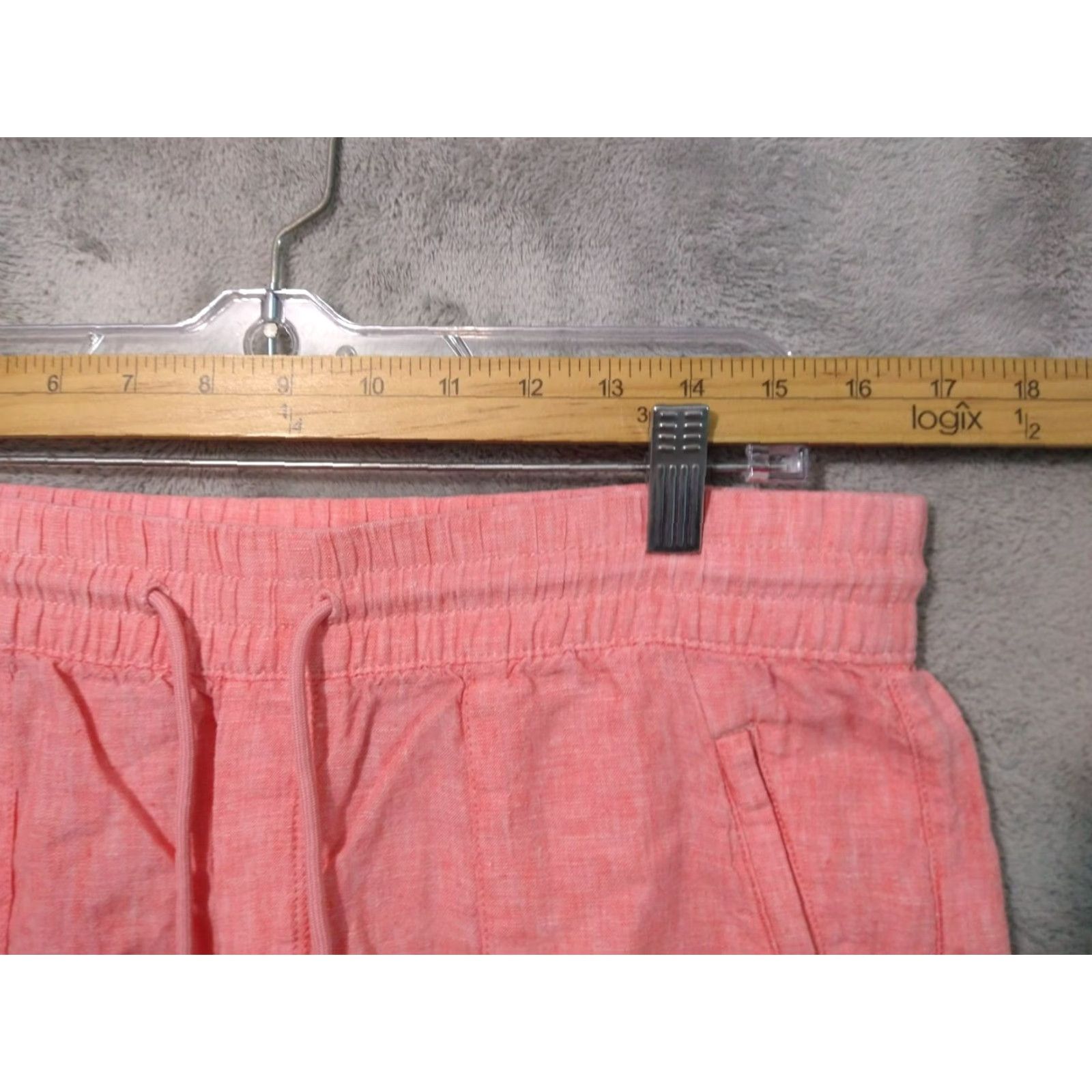 Athleta Athleta Pants Womens 12 Pink Linen Retreat High Rise Wide Leg Pull On Drawstring Size 34" / US 12 / IT 48 - 3 Thumbnail