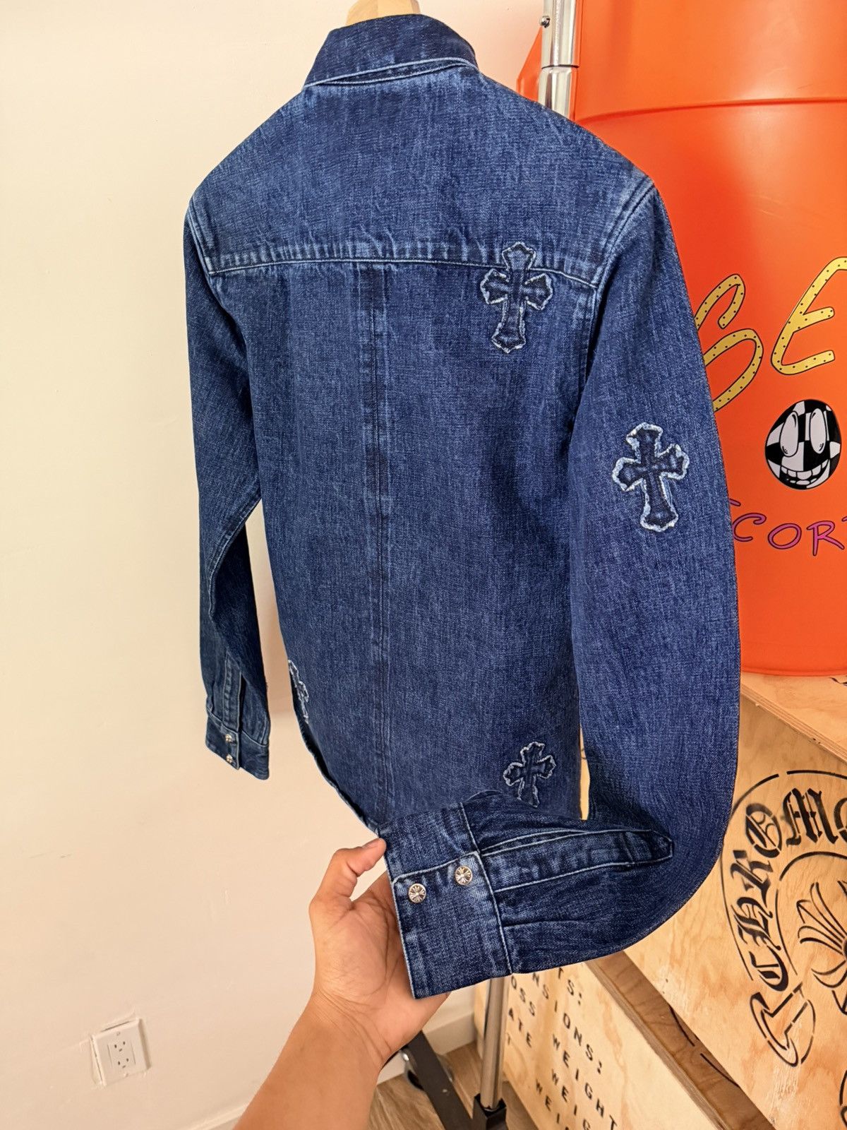 Chrome Hearts Chrome Heart Embroidered Denim Cross Patch Denim Button Up M Size US M / EU 48-50 / 2 - 4 Thumbnail