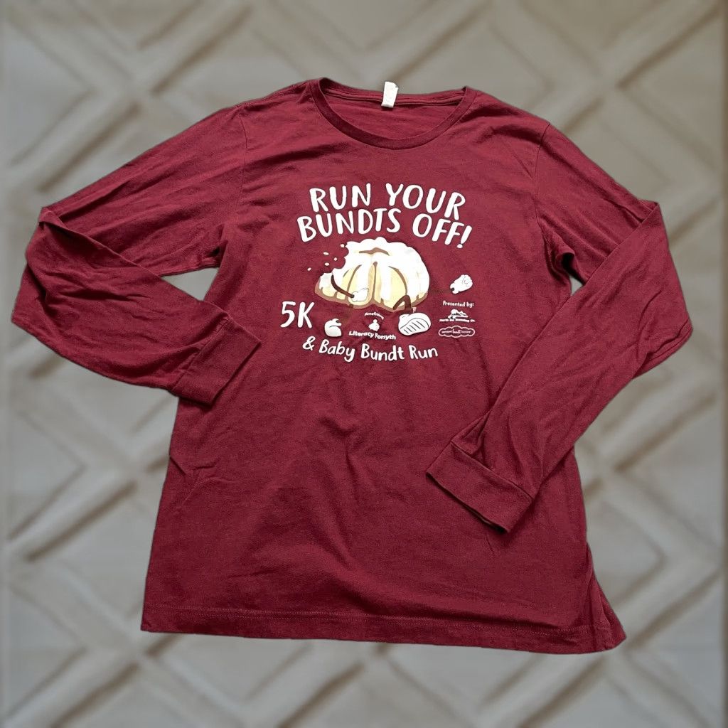 Vintage Bella + Canvas Shirt Unisex L Maroon Long Sleeve Crew Neck Graphic T-Shirt Casual Top Size US L / EU 52-54 / 3 - 1 Thumbnail