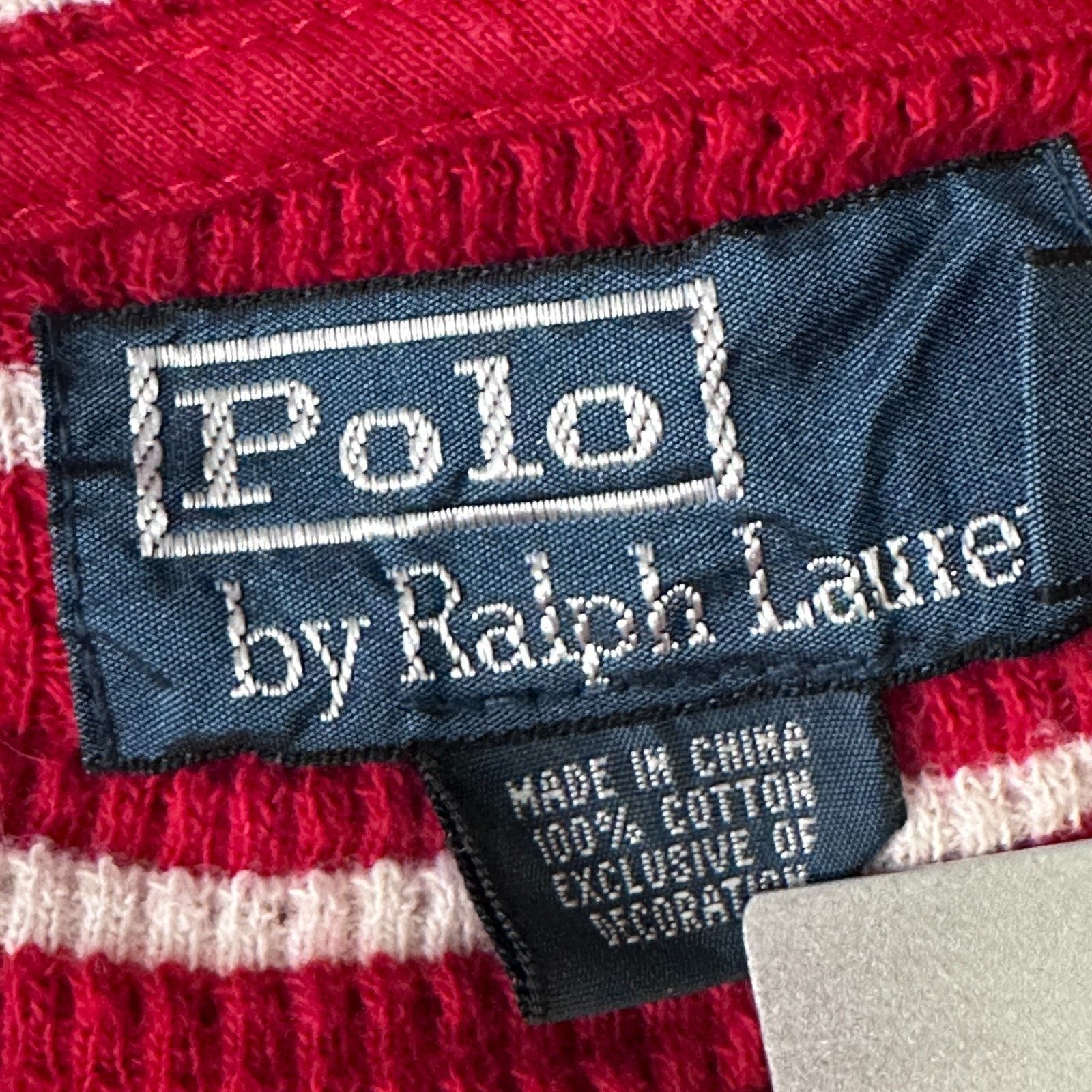 Polo Ralph Lauren Polo Ralph Lauren Henley Hoodie Mens XL Red White Striped Size US XL / EU 56 / 4 - 5 Thumbnail