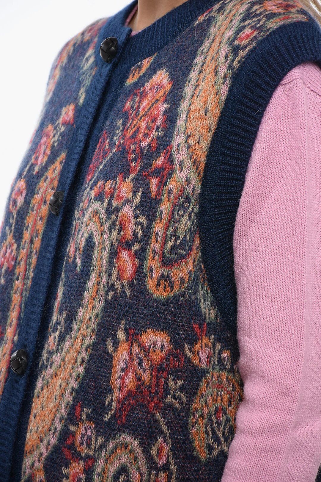 Etro og1mm0426 Maxi Buttoned Gilet in Multicolor Size XS / US 0-2 / IT 36-38 - 3 Thumbnail