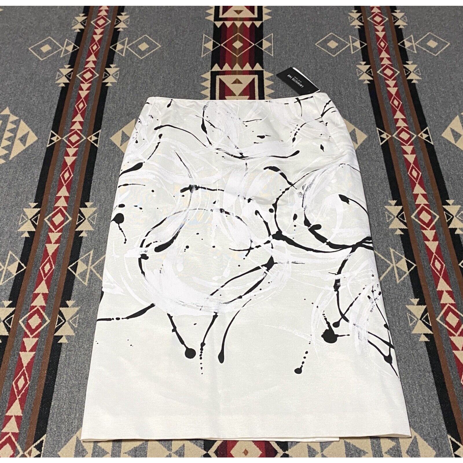 image of Vintage Lafayette 148 Ny NWT Skirt Size 6 Cloud Multi (Ivory) Msk14R-7488 $398 T69 in White, Women'