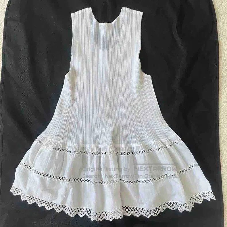 Issey Miyake Issey Miyake White Lace Sleeveless Vest Size L / US 10 / IT 46 - 2 Thumbnail