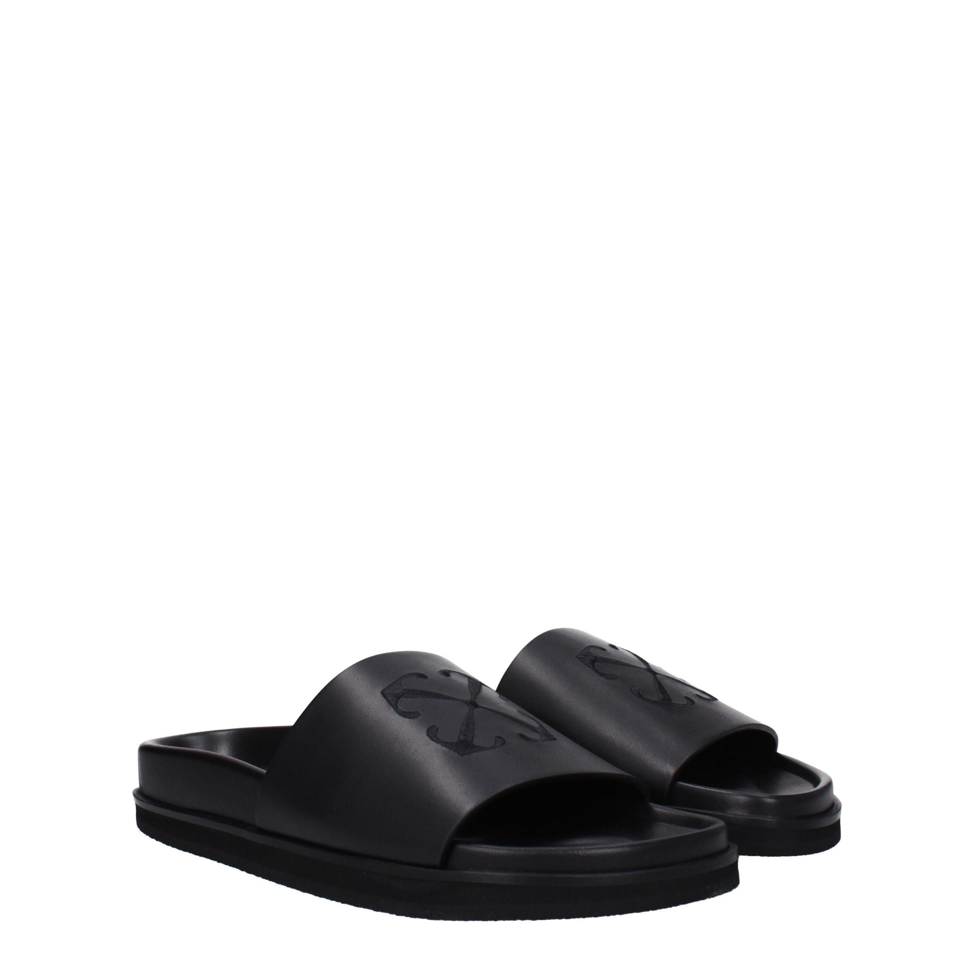 Off-White Slippers in Leather Size US 7 / EU 40 - 1 Thumbnail