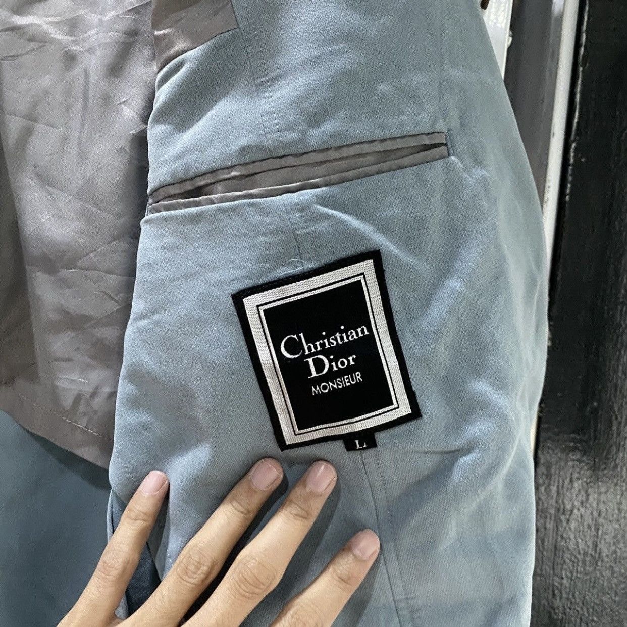 Christian Dior Monsieur Christian Dior Monsieur Vintage Embroidered Crest LogoPocket Size 40R - 13 Thumbnail
