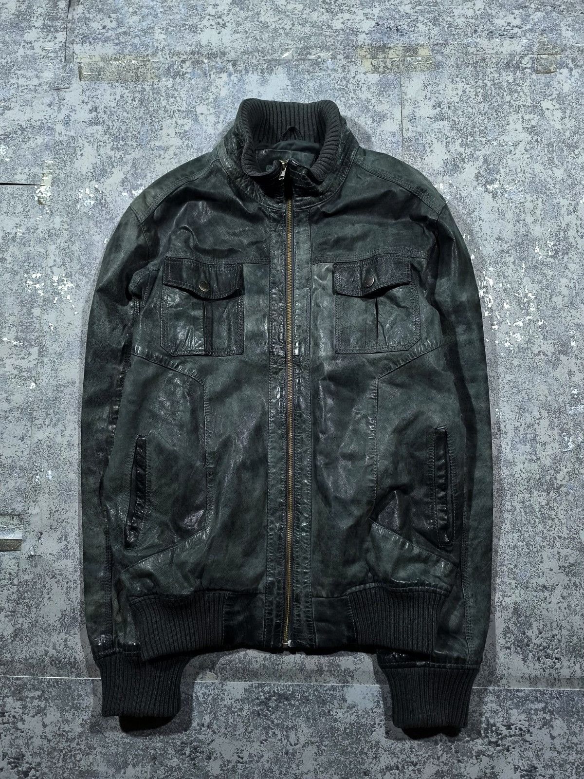 Leather avantgarde dark green hedi slimane type bomber jacket Size US L / EU 52-54 / 3 - 6 Thumbnail