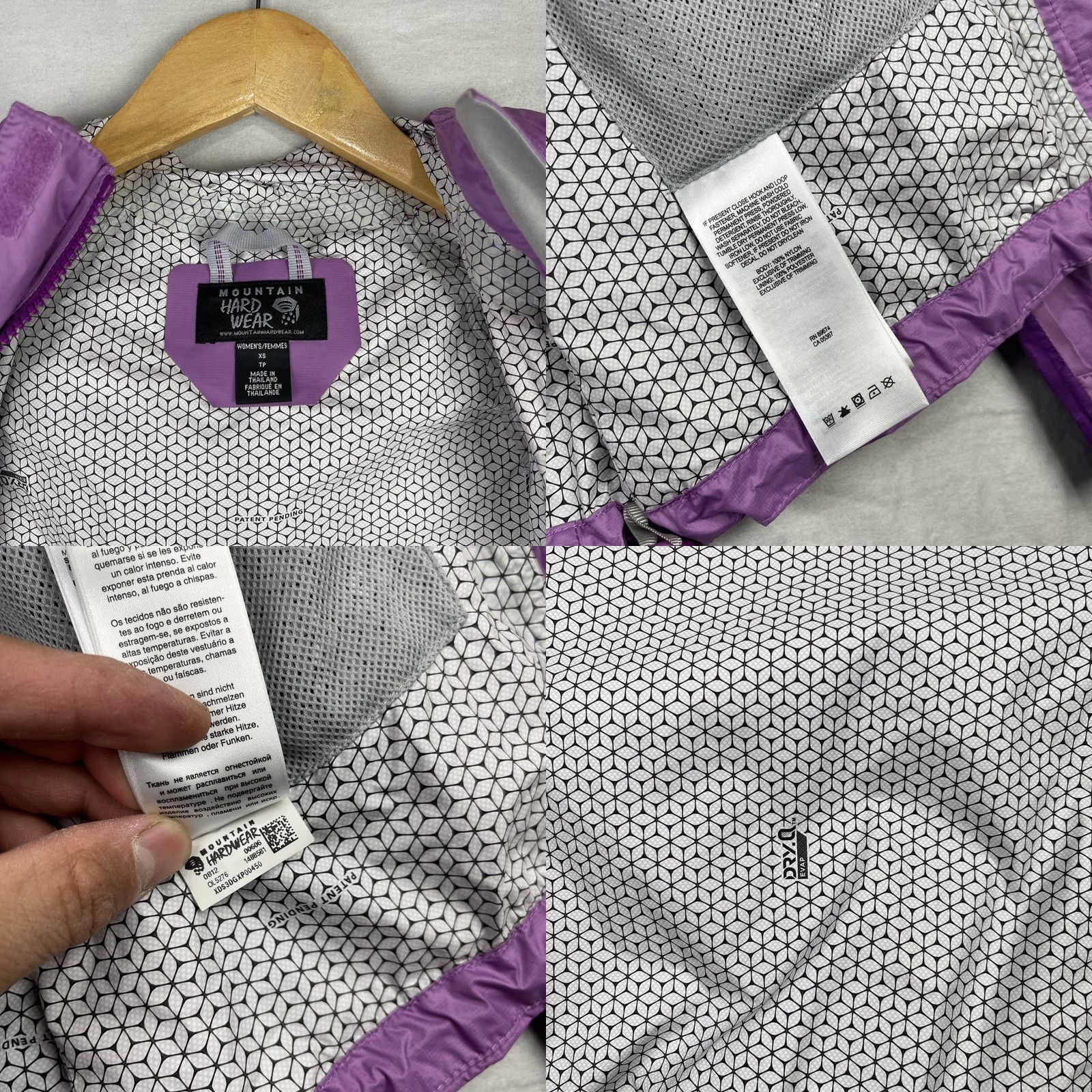Mountain Hardwear Mountain Hardwear Rain Jacket Womens XS Purple Hooded Full Zip Waterproof Jacket Size XS / US 0-2 / IT 36-38 - 9 Thumbnail