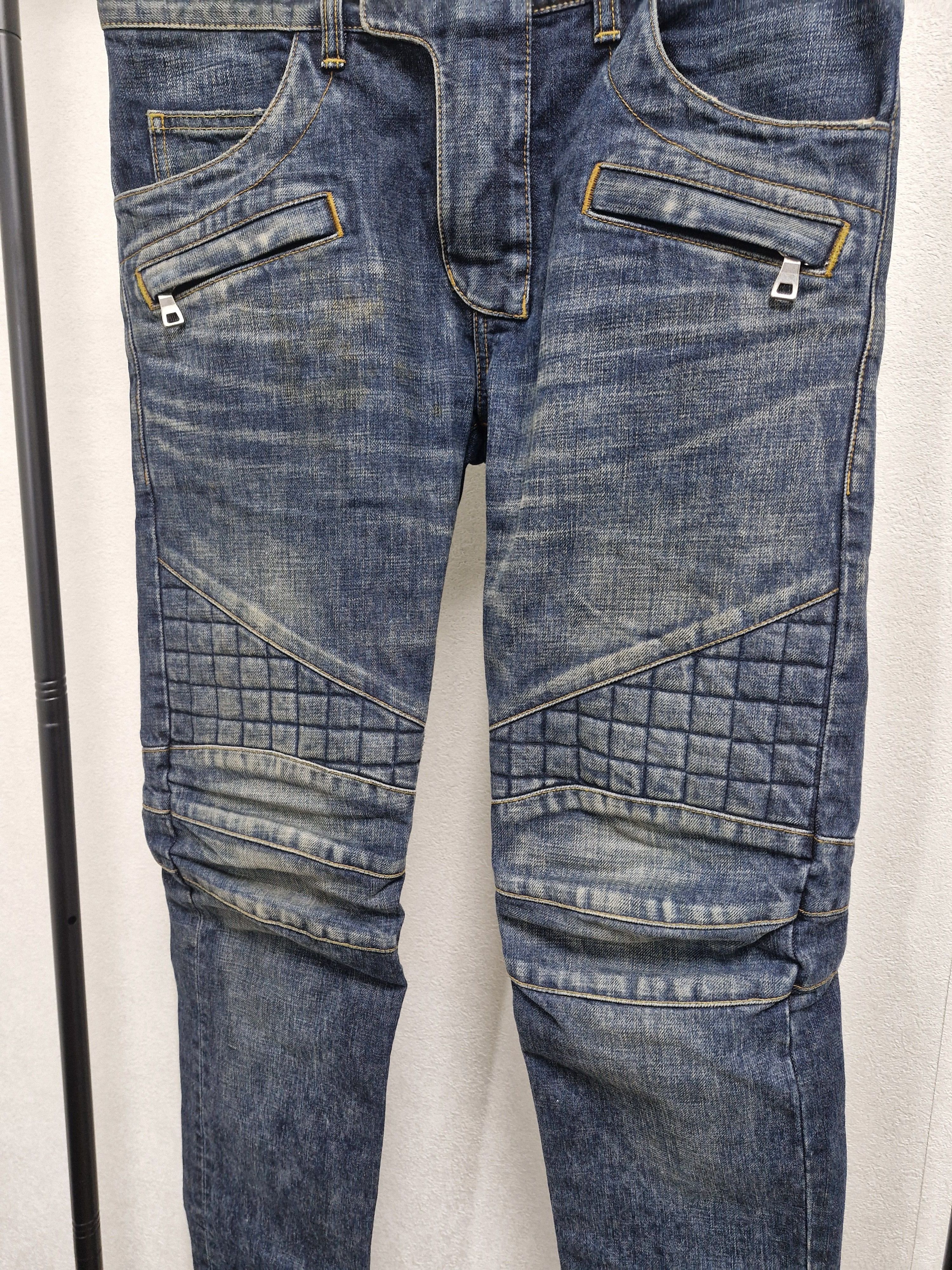 Balmain BALMAIN FW12 Quilted Biker Jeans Size US 30 / EU 46 - 2 Thumbnail